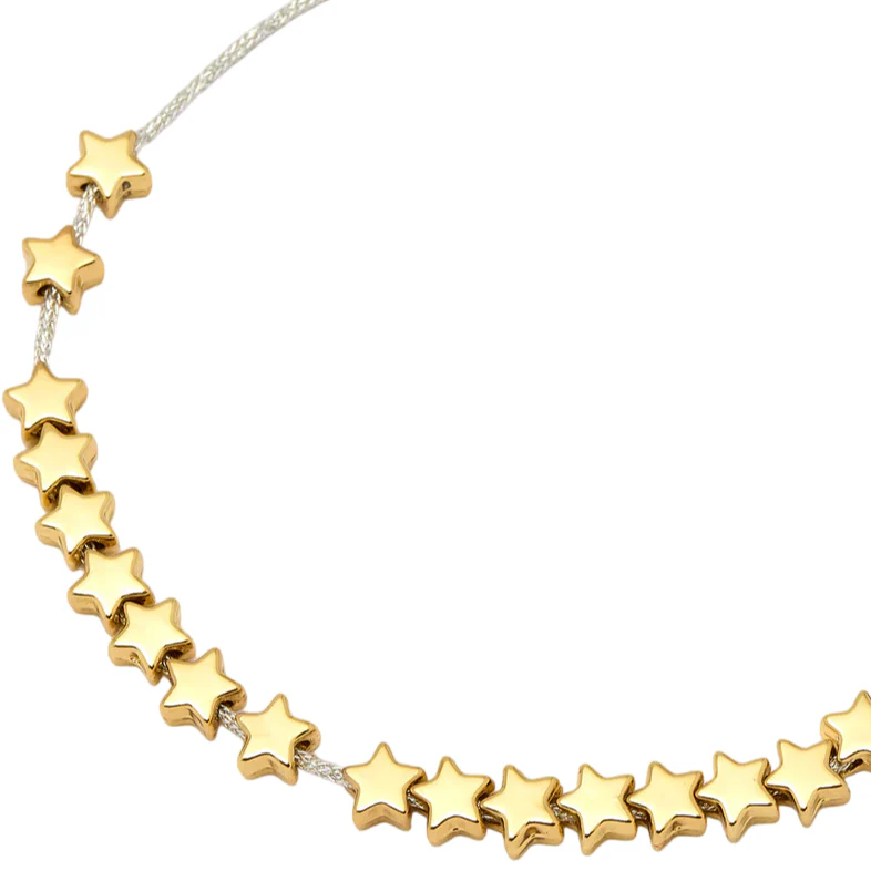 Stars So Bright Bracelet with Silver Metallic Cord | Gold Plated - Image 3