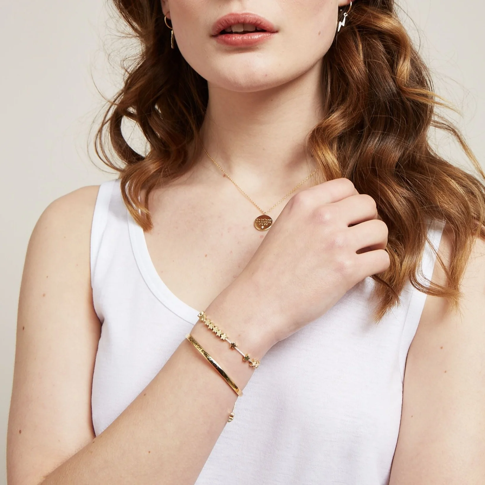 Stars So Bright Bracelet with Silver Metallic Cord | Gold Plated - Image 5
