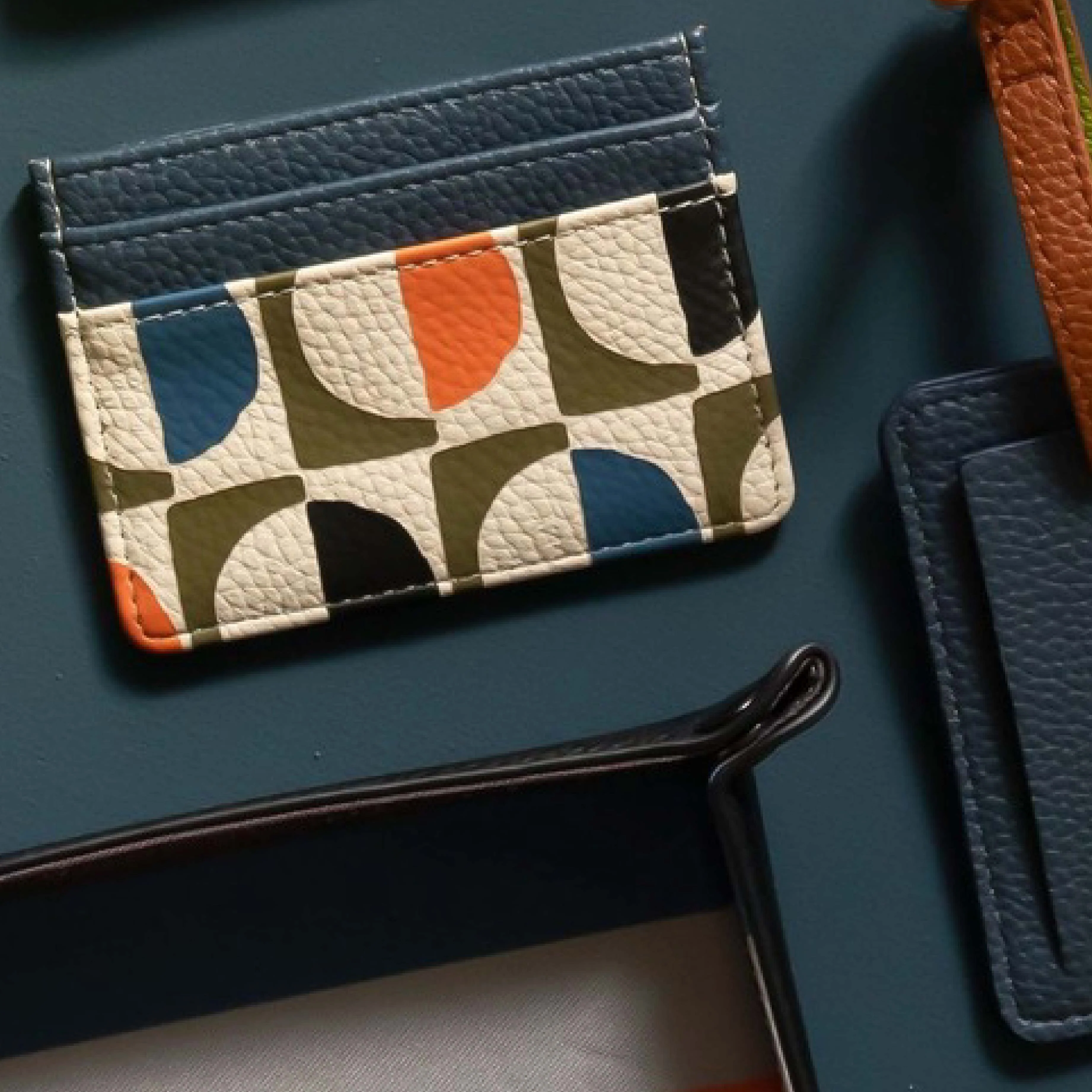 Men's Vegan Leather Card Holder | Geo Circles - Image 2