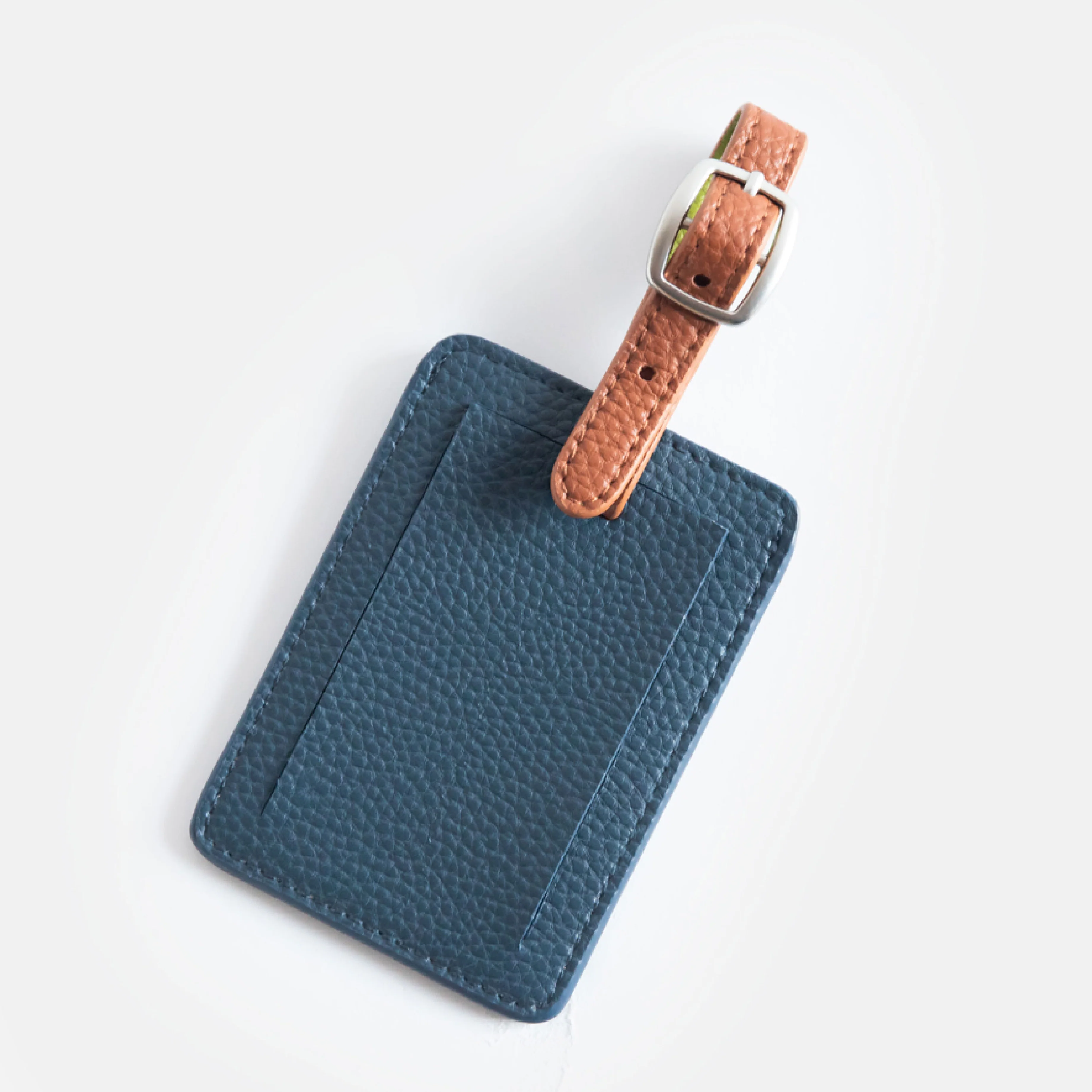 Men's Vegan Leather Luggage Tag | Navy - Image 4