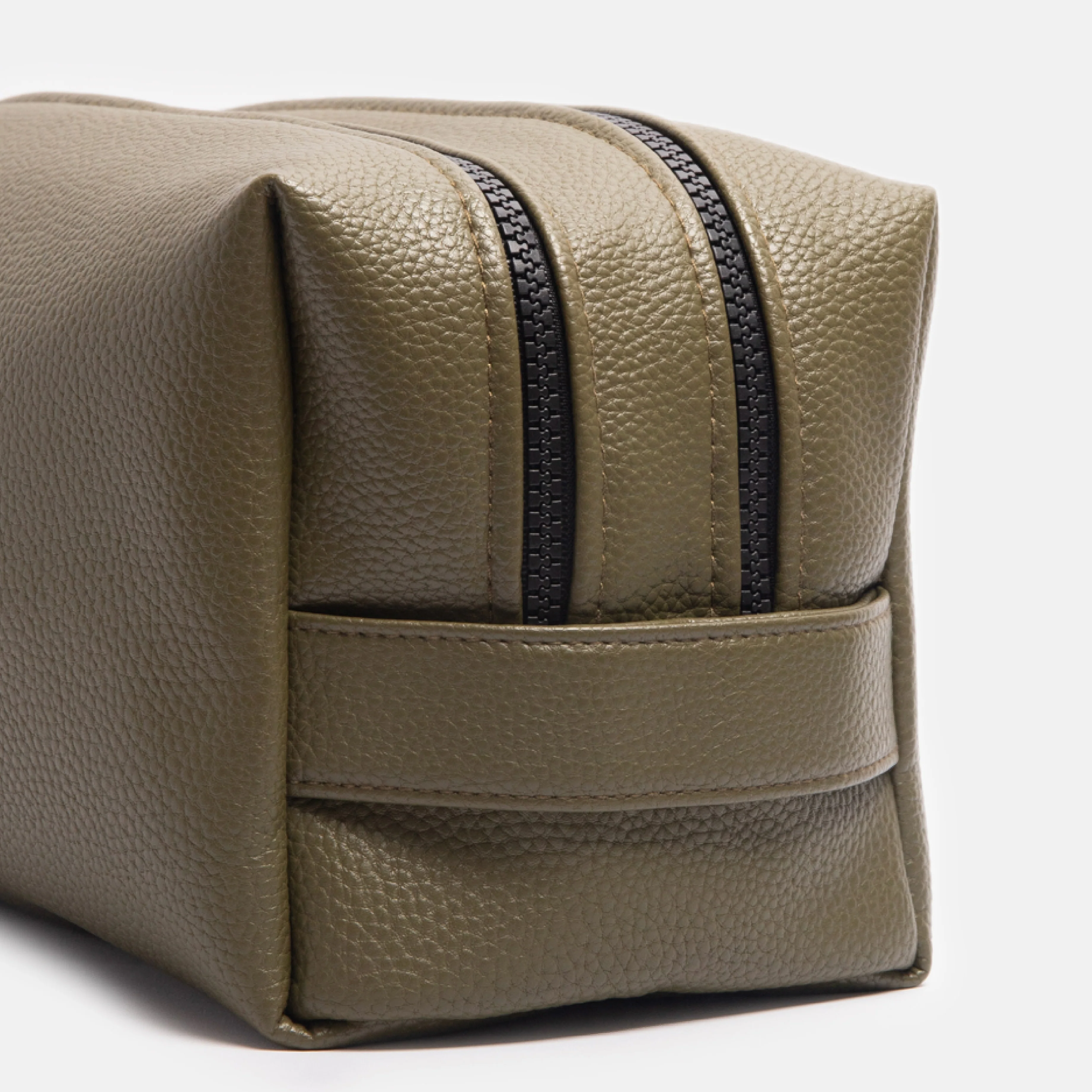 Men's Vegan Leather Travel Wash Bag | Green | Large - Image 6