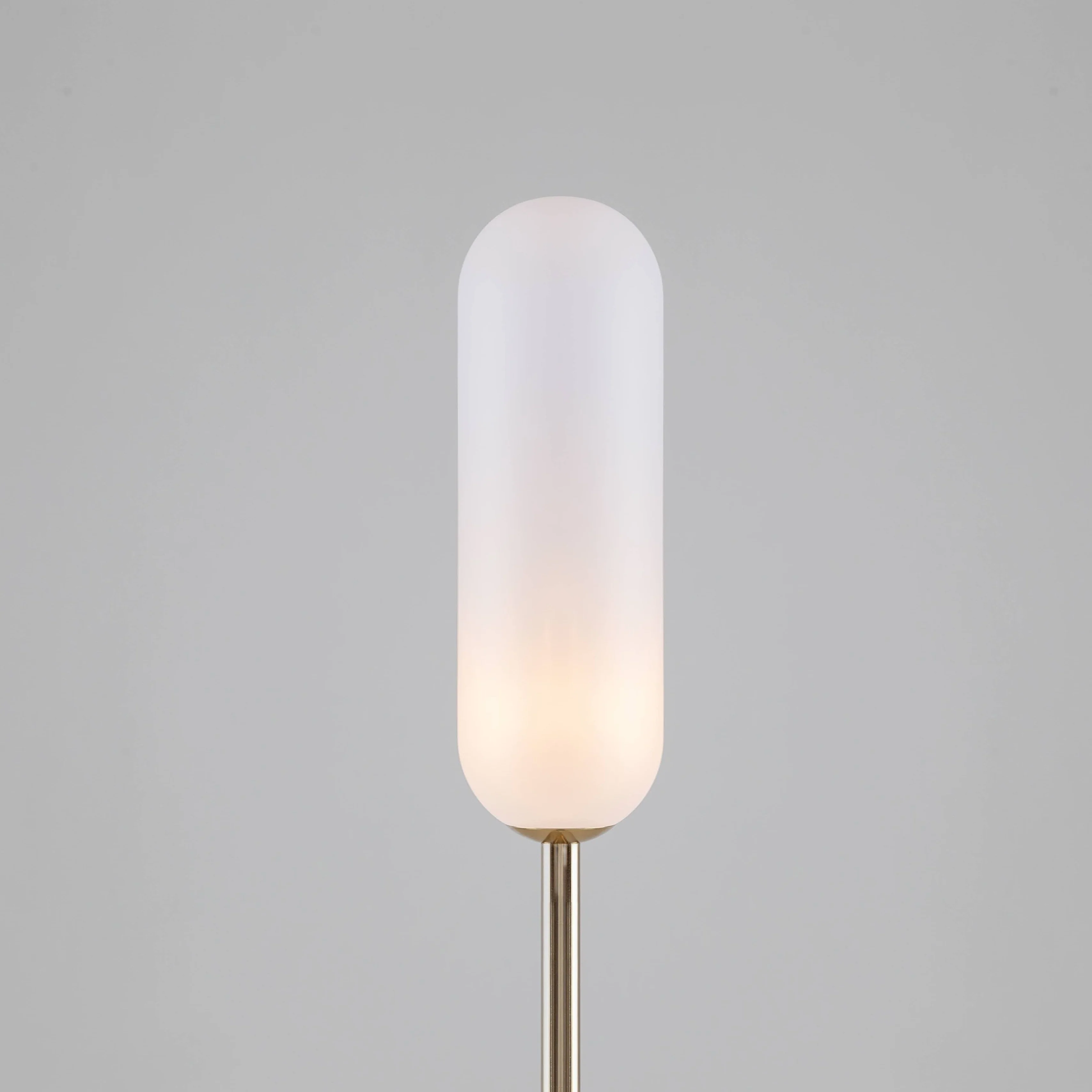 2 Shade Marble Curve Floor Lamp | Olive Green - Image 5