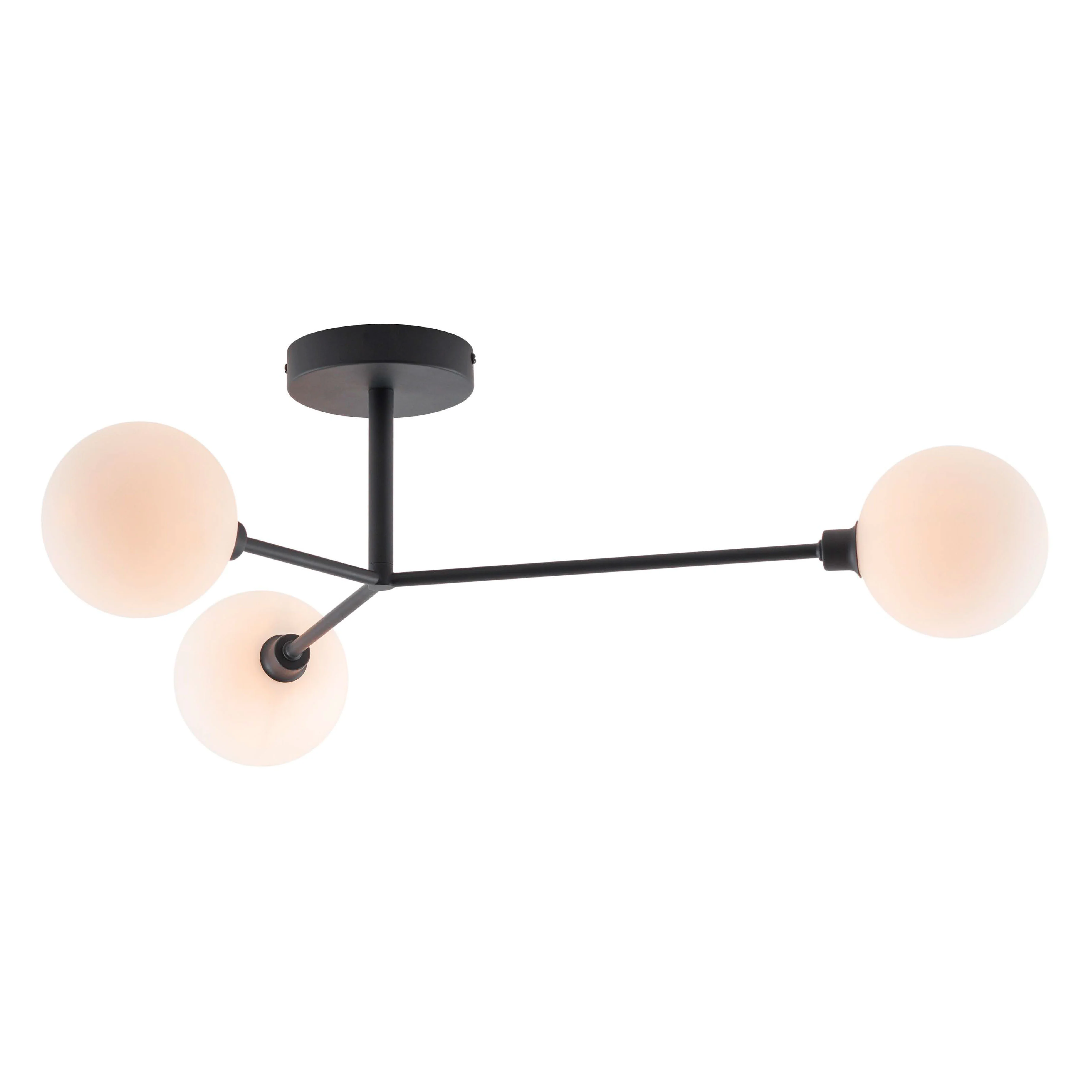 3 Shade Flush Ceiling Light | Charcoal Grey - Image 3