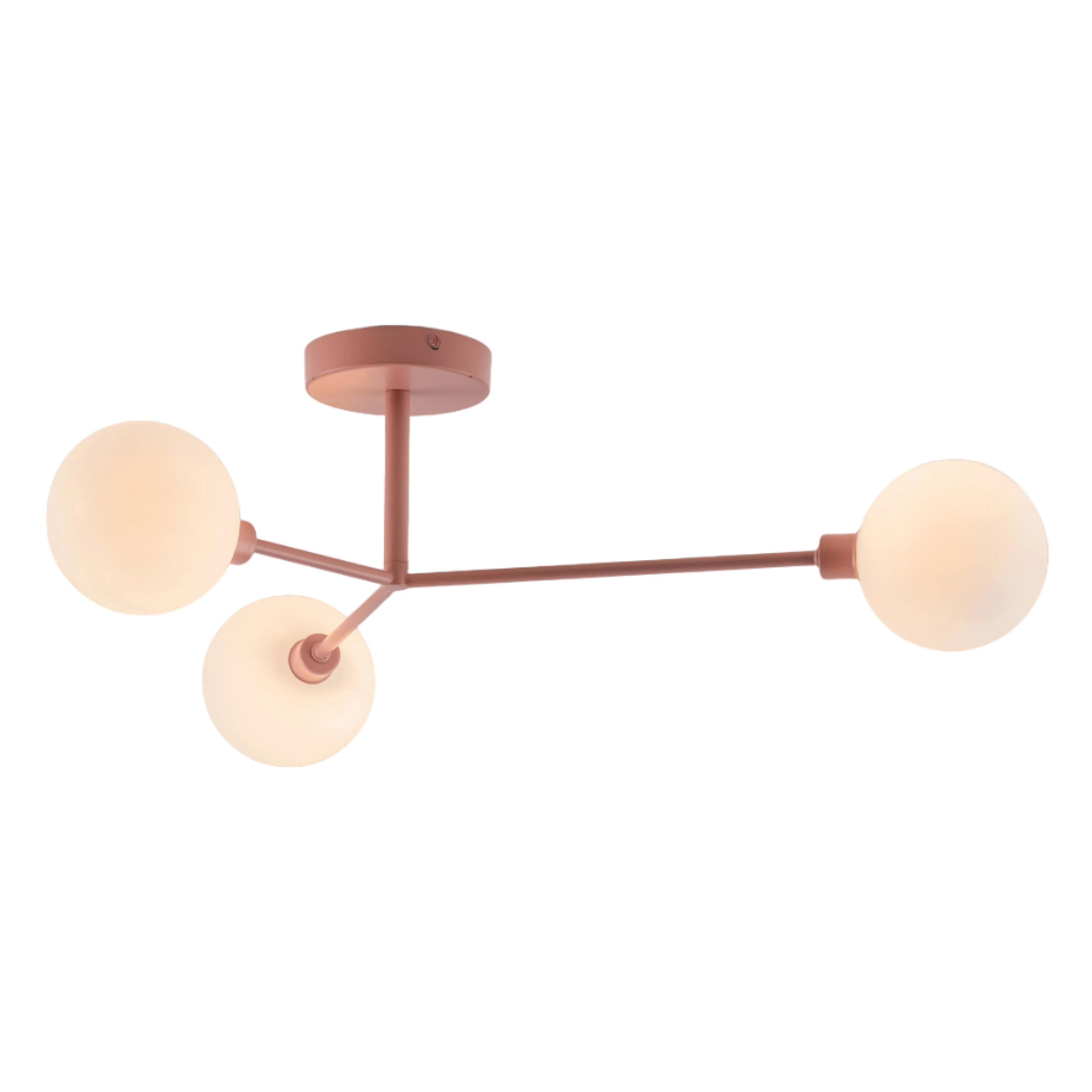3 Shade Flush Ceiling Light | Pink - Image 3