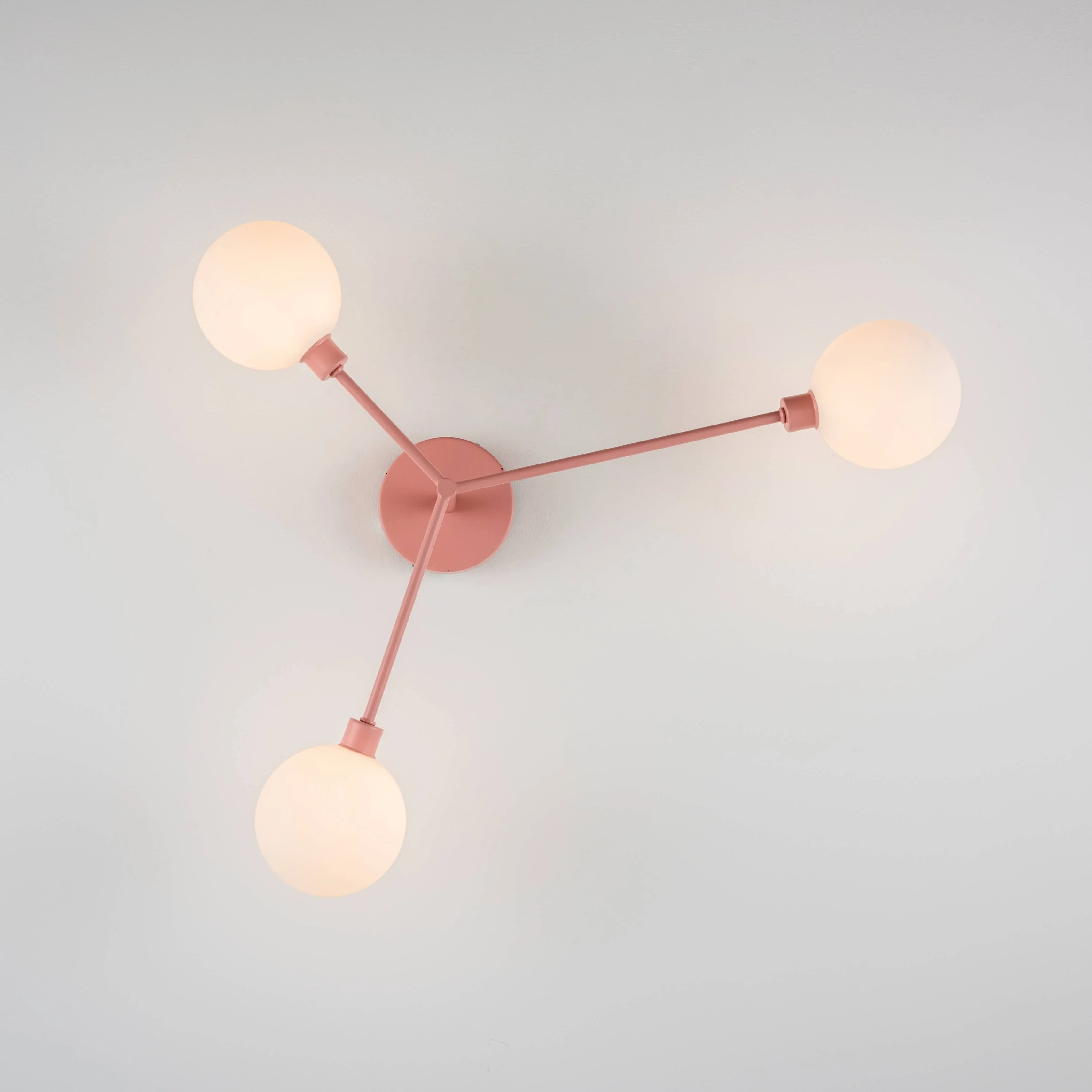 3 Shade Flush Ceiling Light | Pink - Image 5