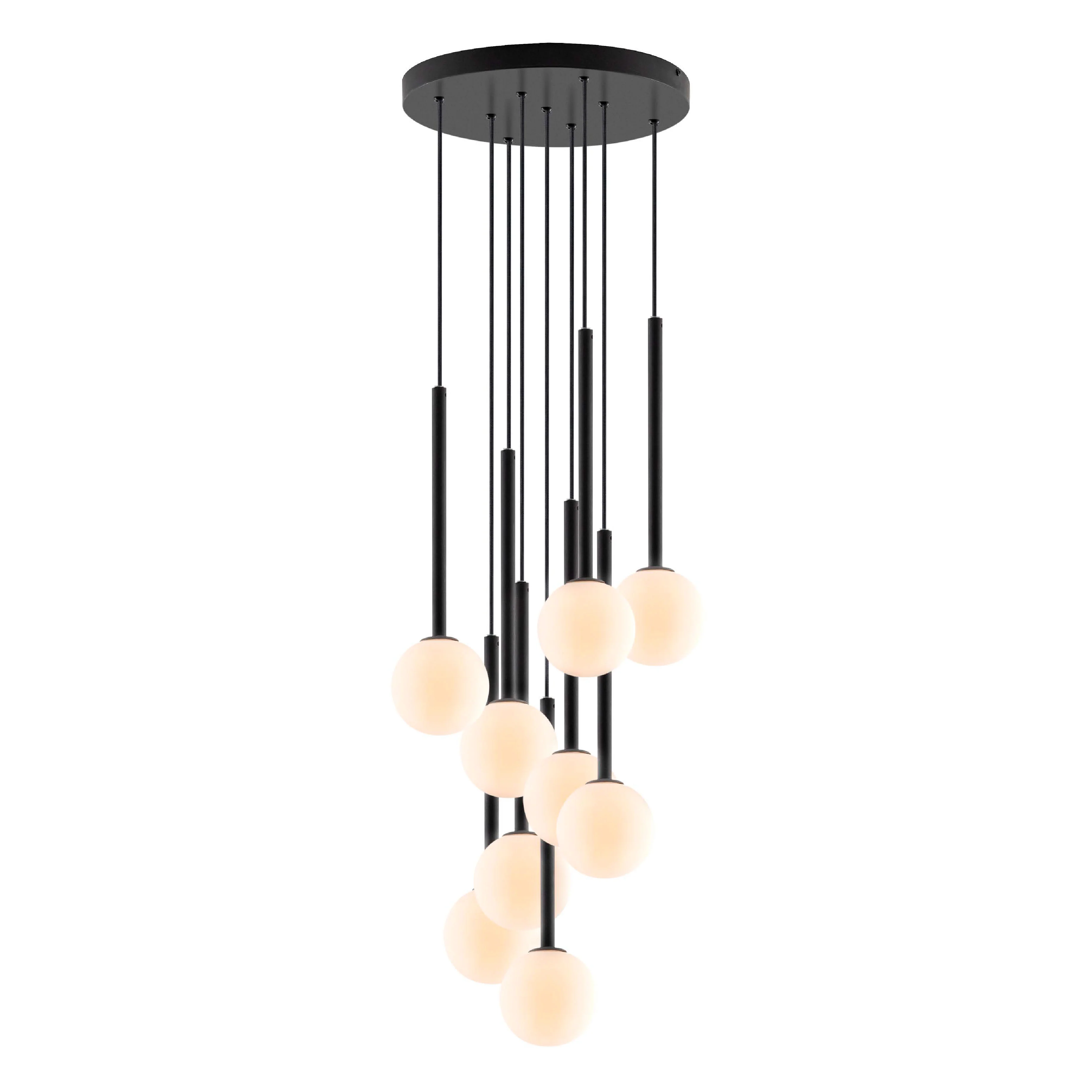 9 Shade Opal Ball Cluster Ceiling Light | Charcoal Grey - Image 3