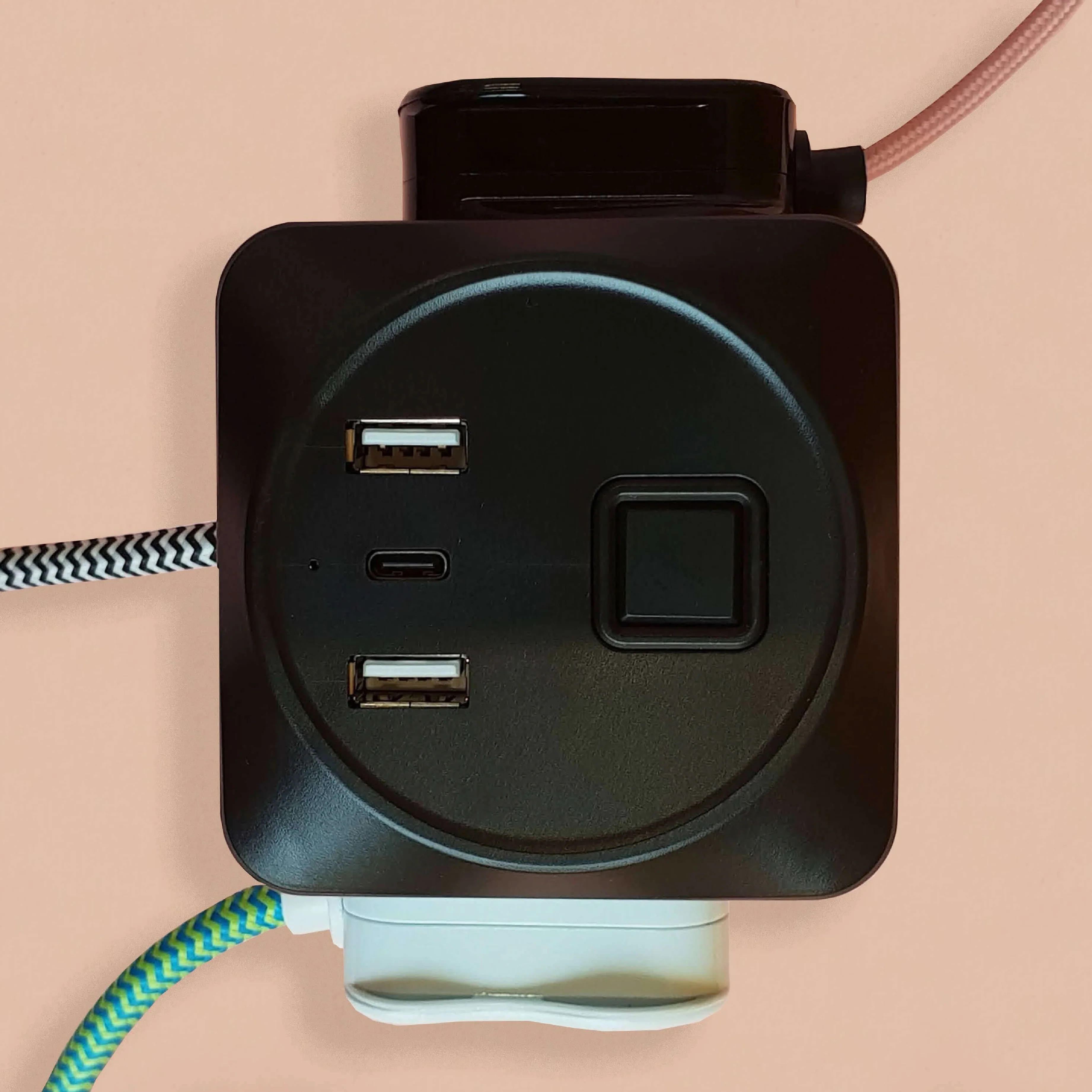 Fabric Cable Extension Lead | Black - Image 4