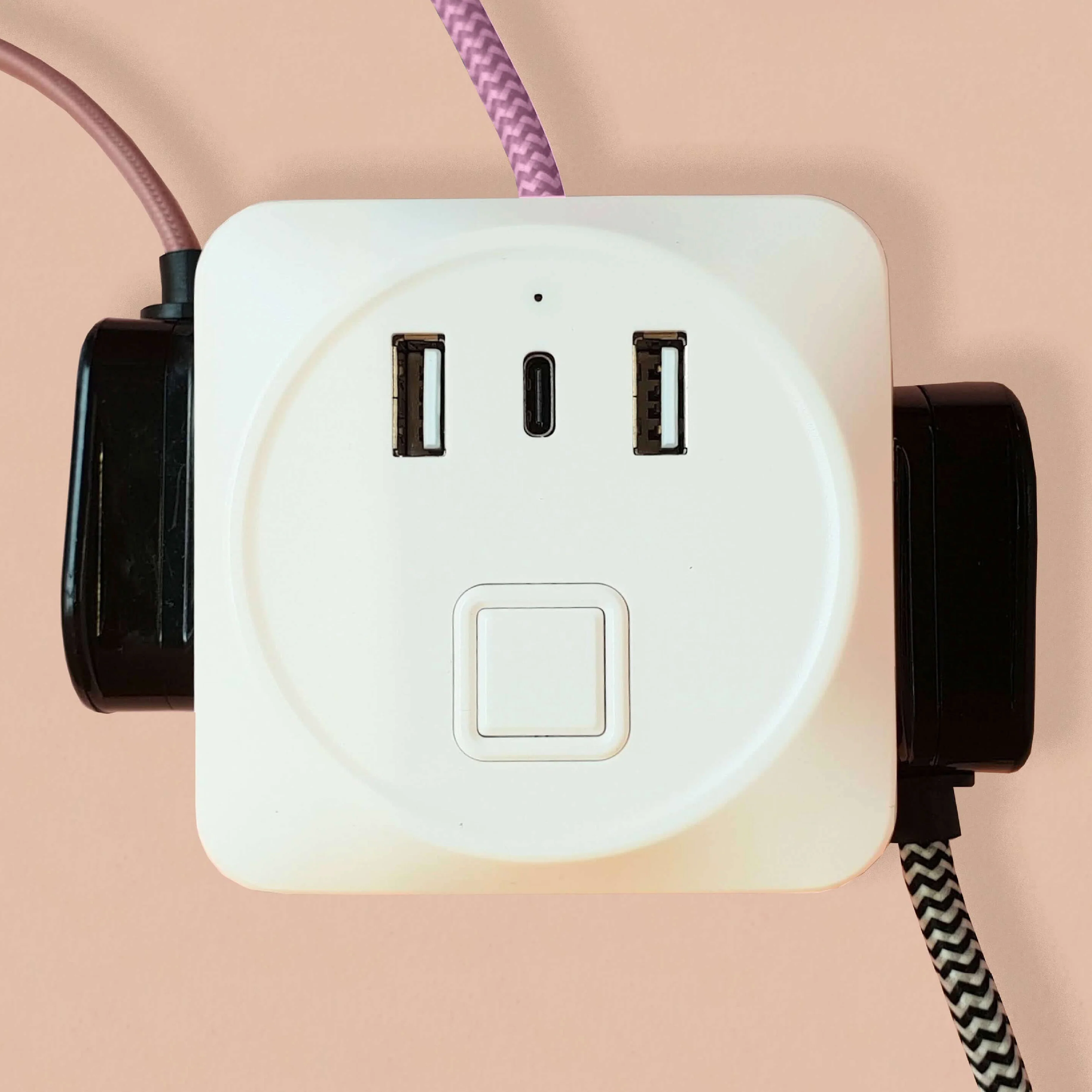 Fabric Cable Extension Lead | Pink - Image 4