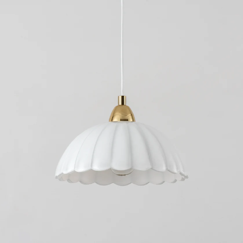 Glass Flower Pendant Ceiling Light | White - Image 4