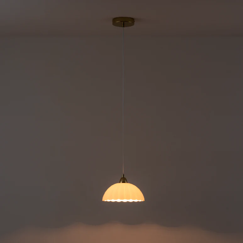 Glass Flower Pendant Ceiling Light | White - Image 5