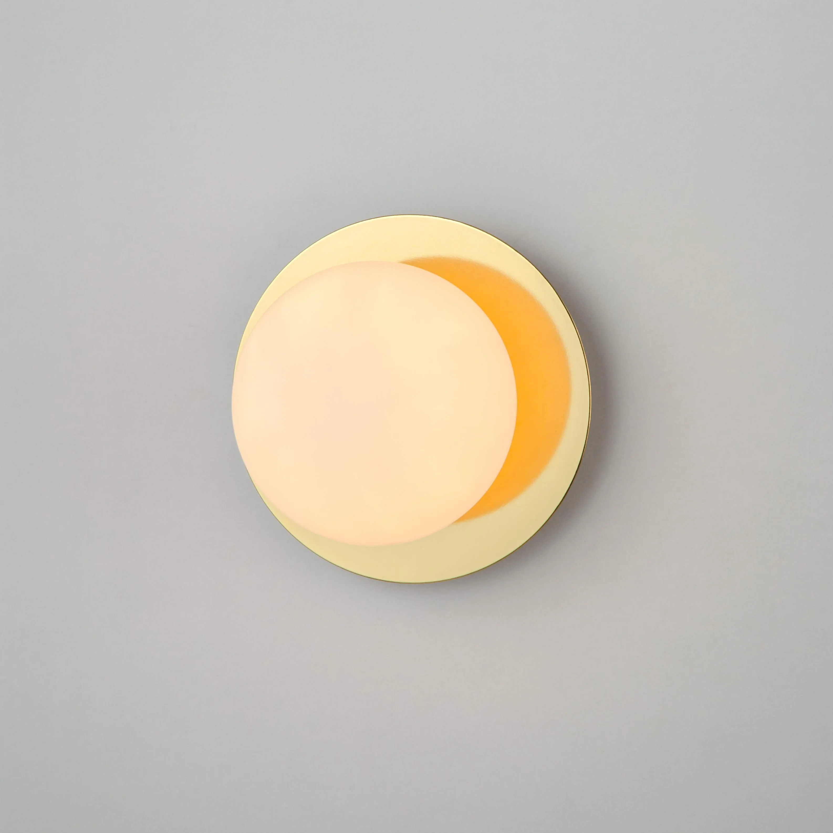 Opal Disk Wall Light | Brass - Image 4