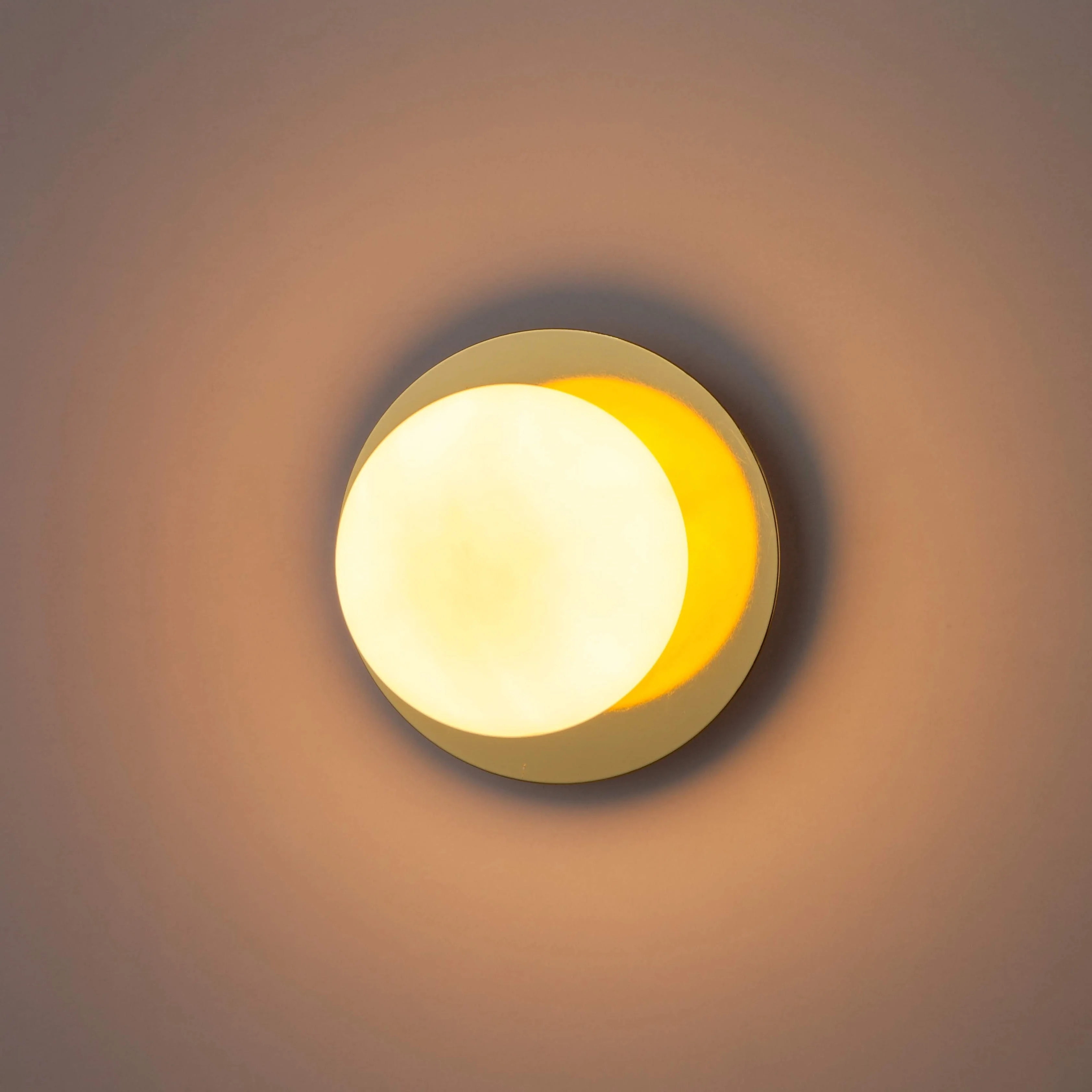 Opal Disk Wall Light | Brass - Image 5