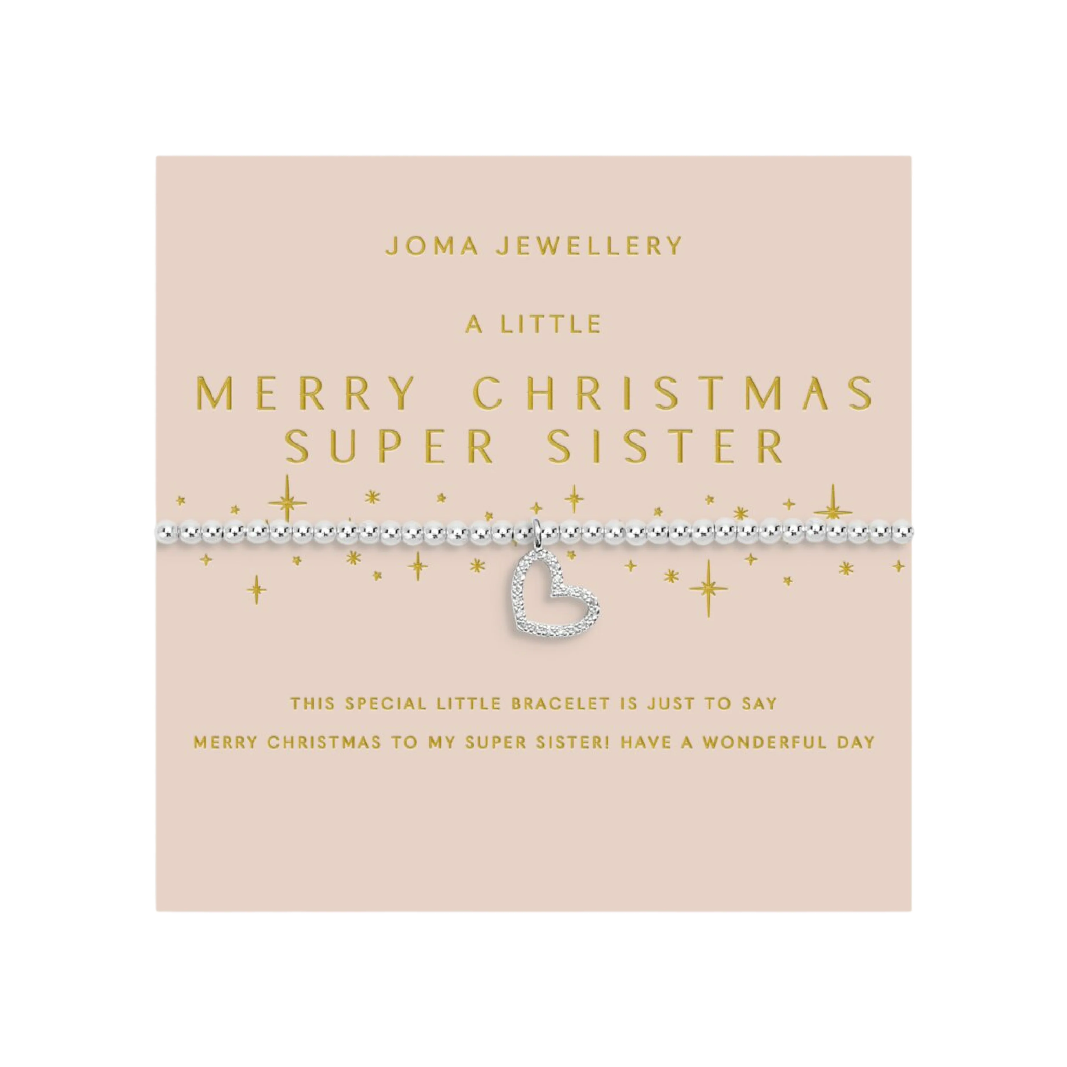 Christmas A Little 'Merry Christmas Super Sister' Bracelet | Silver Plated