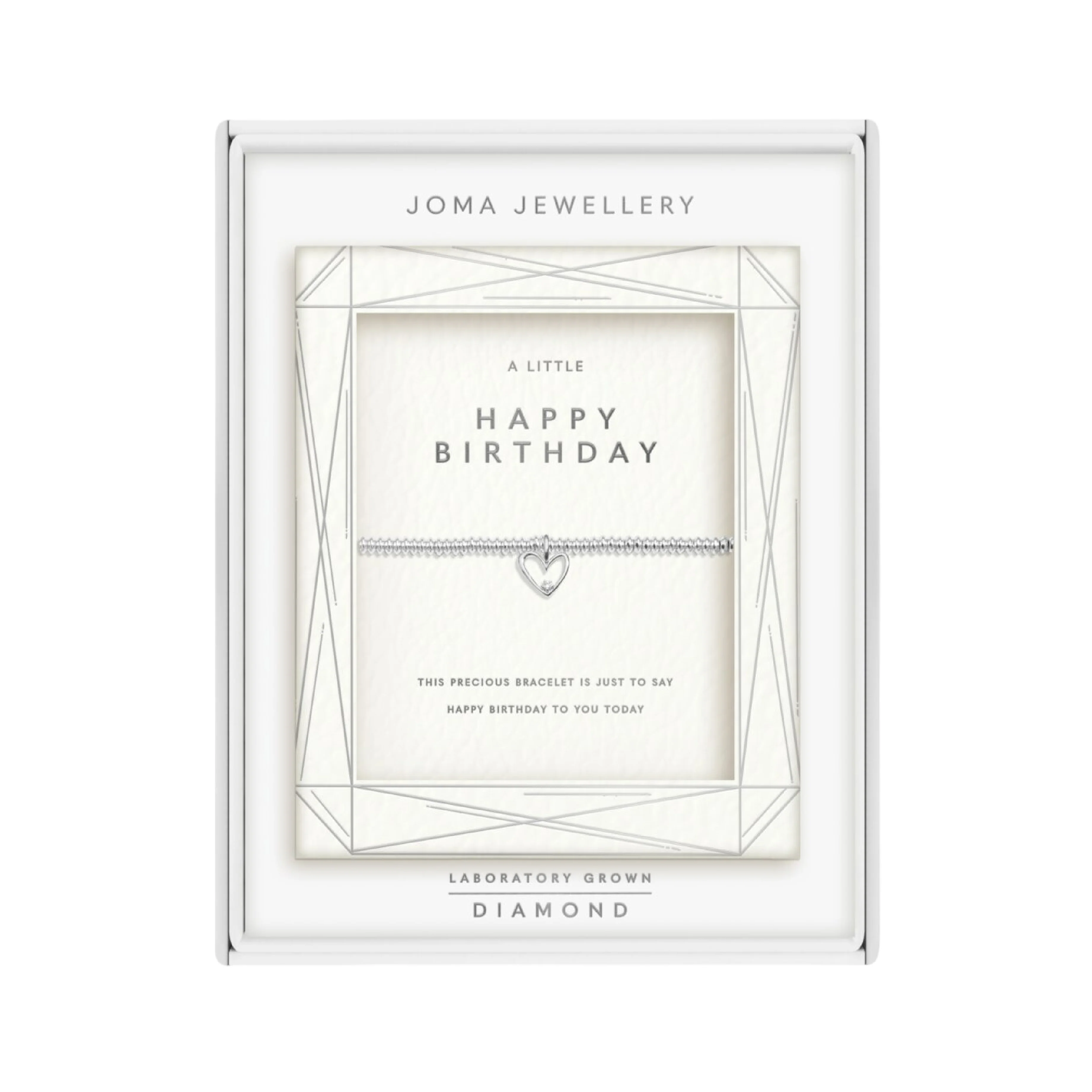 Laboratory Grown Diamond A Little 'Happy Birthday' Bracelet | Silver Plated