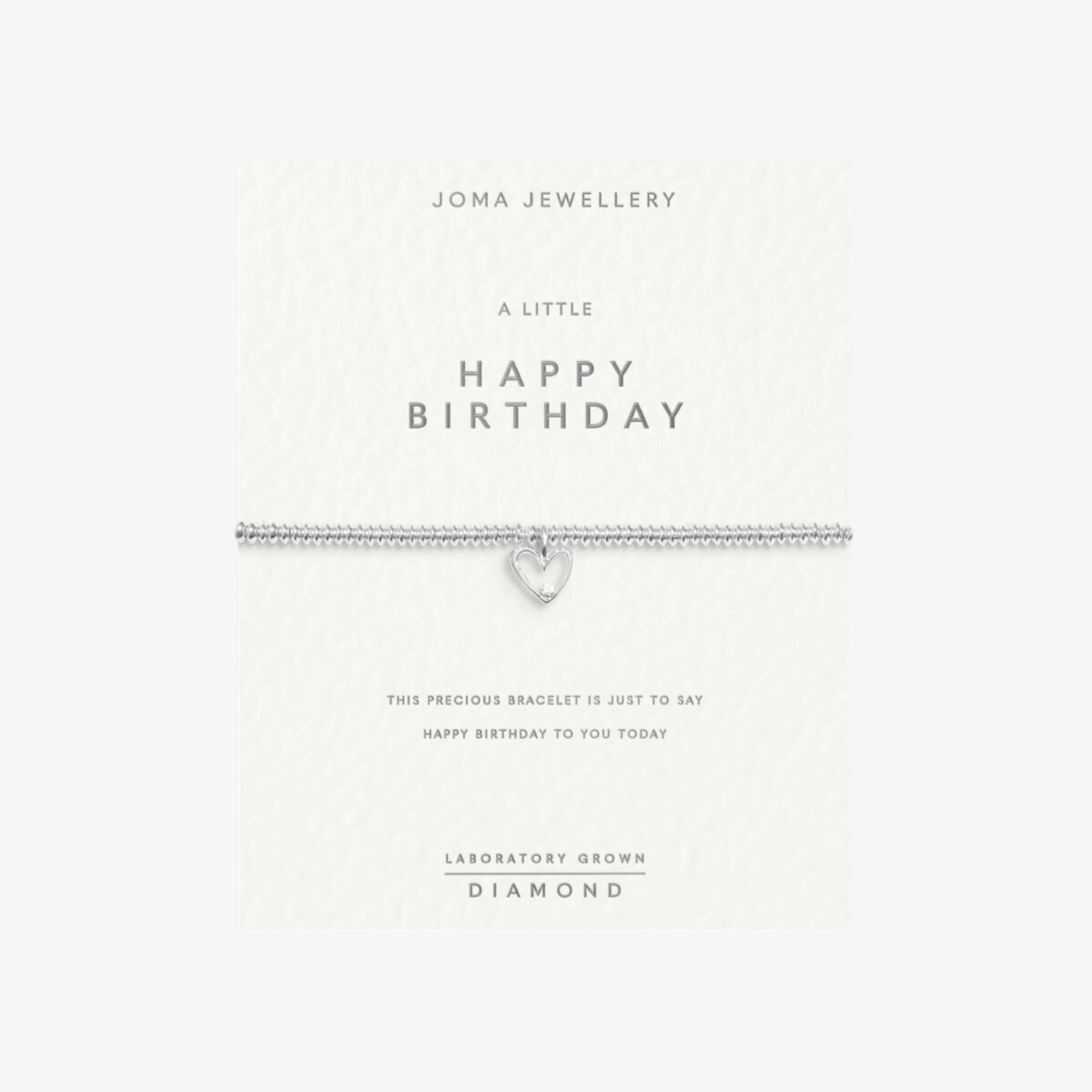 Laboratory Grown Diamond A Little 'Happy Birthday' Bracelet | Silver Plated - Image 5