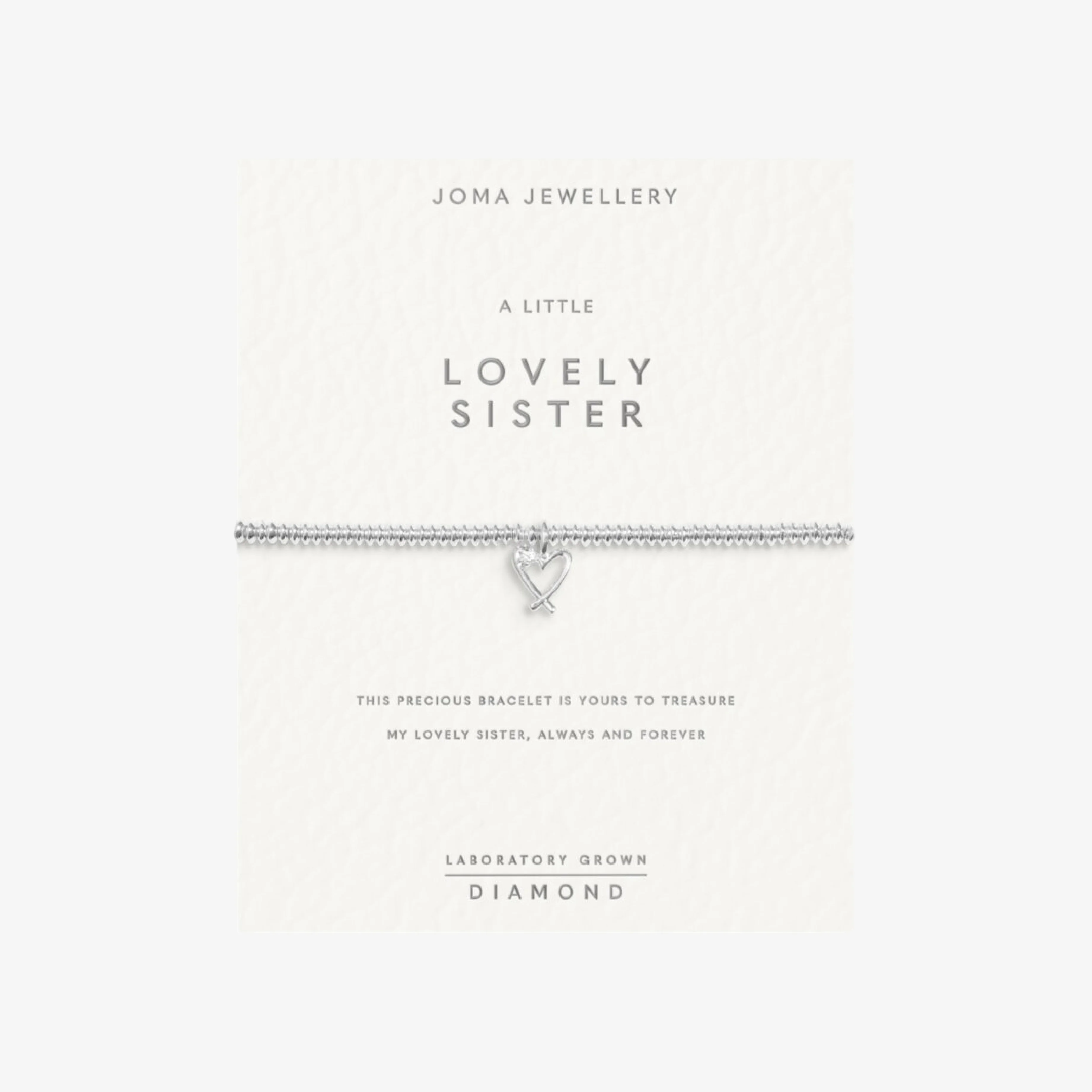 Laboratory Grown Diamond A Little 'Lovely Sister' Bracelet | Silver Plated - Image 5
