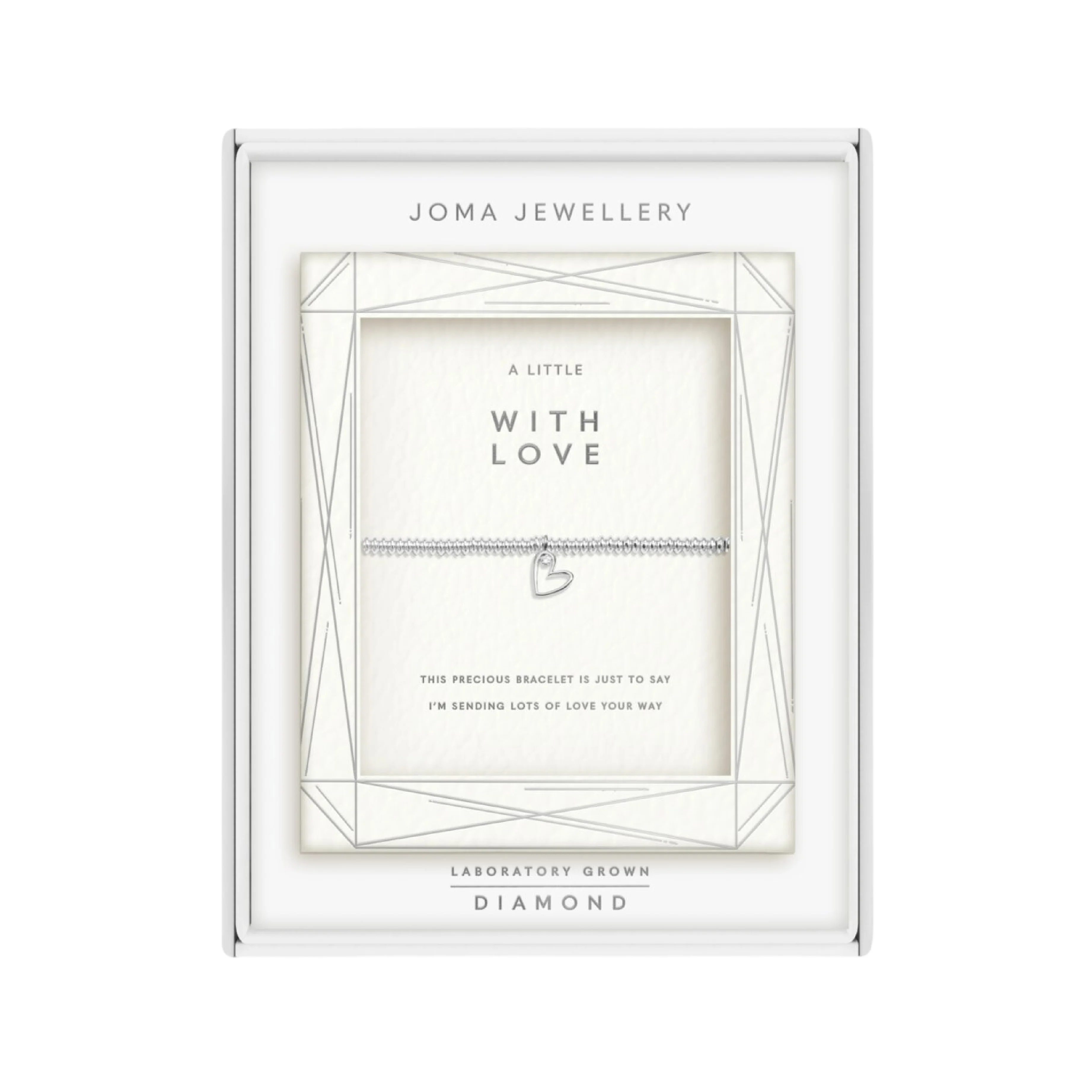 Laboratory Grown Diamond A Little 'With Love' Bracelet | Silver Plated