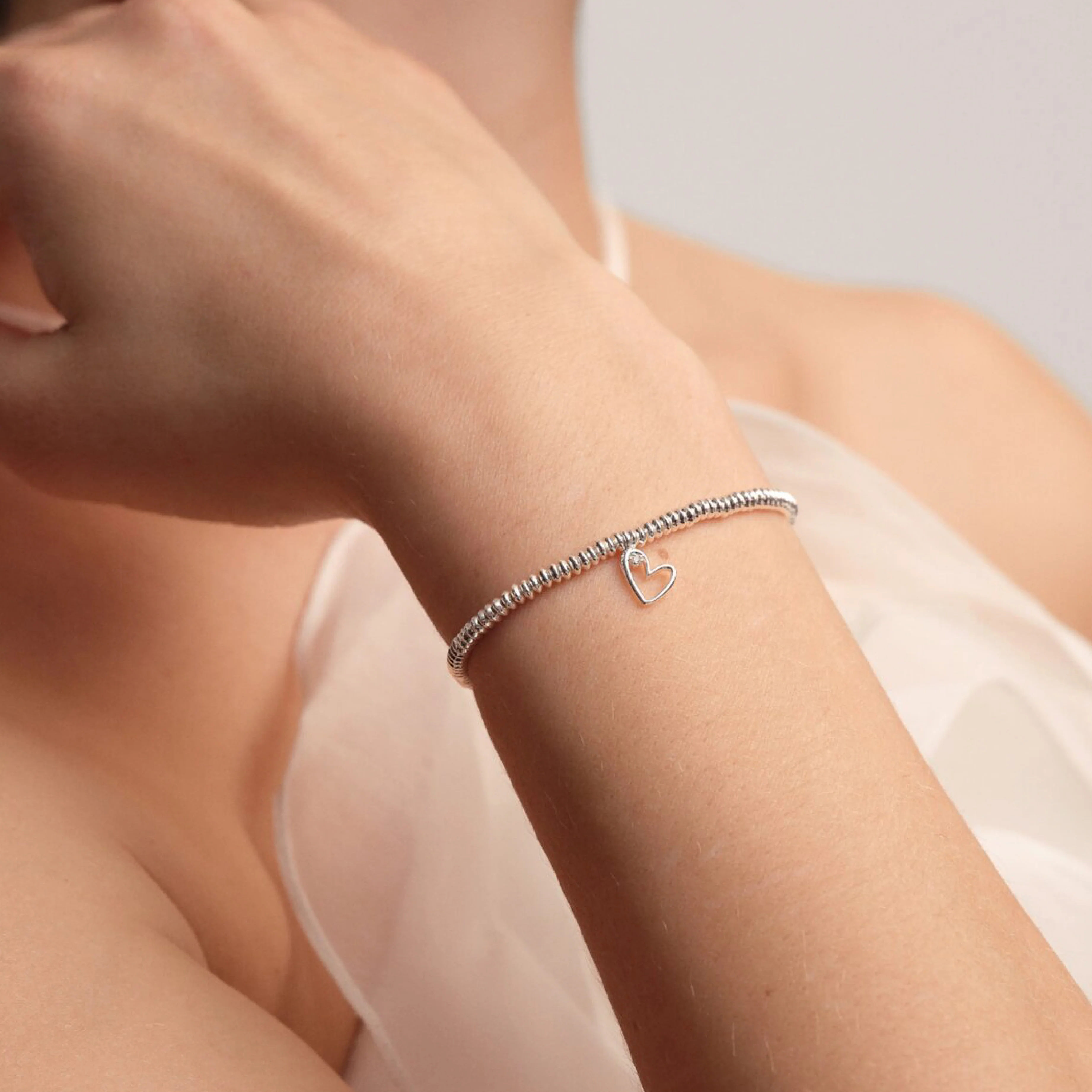 Laboratory Grown Diamond A Little 'With Love' Bracelet | Silver Plated - Image 2