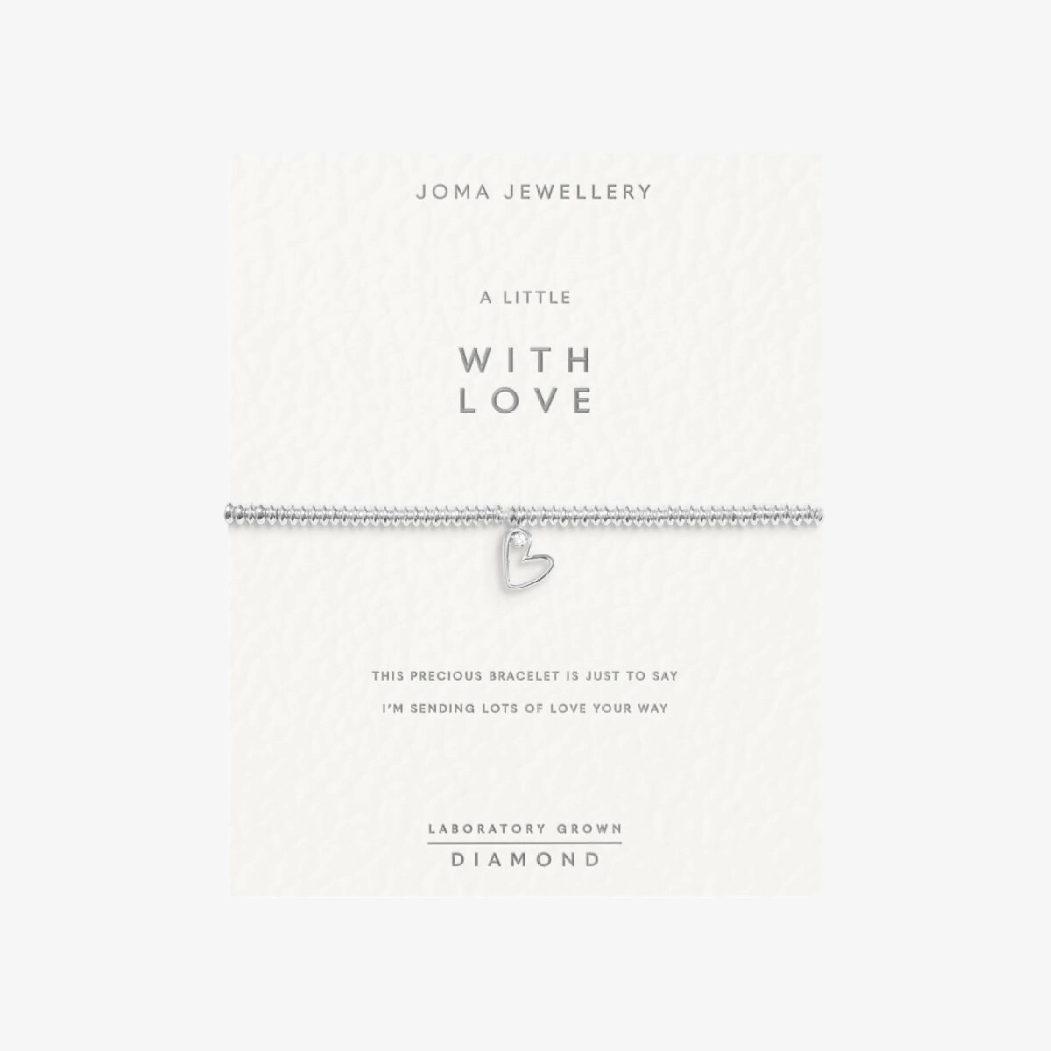 Laboratory Grown Diamond A Little 'With Love' Bracelet | Silver Plated - Image 5