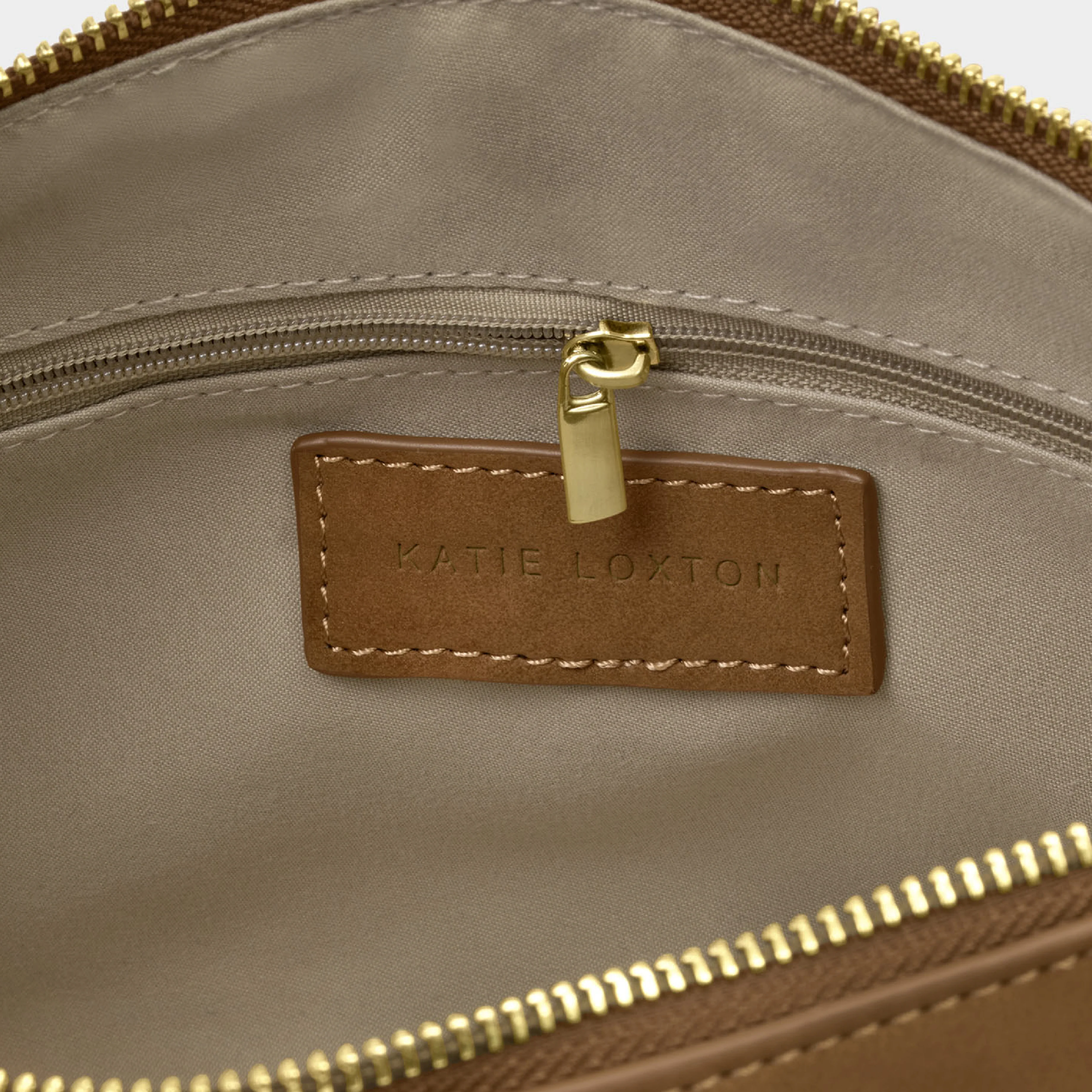 Alize Suedette Shoulder Bag with Eyelets | Caramel - Image 3