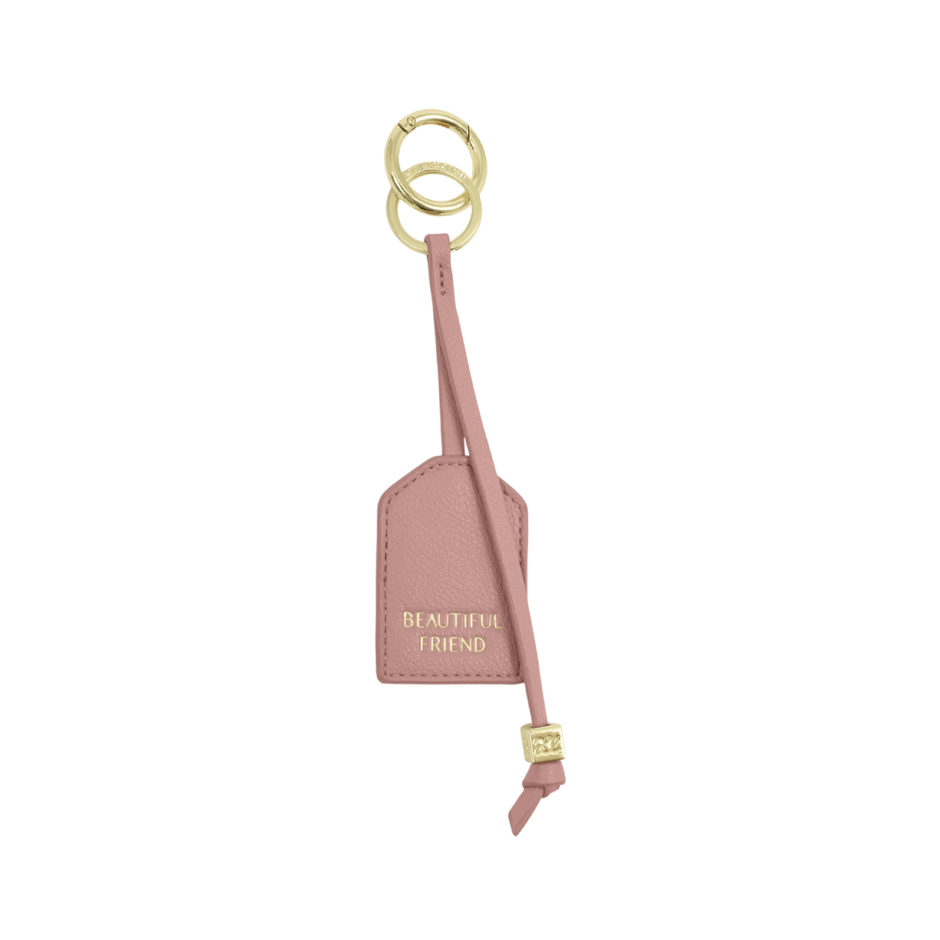 'Beautiful Friend' Sentiment Tag Keyring | Pink Heather