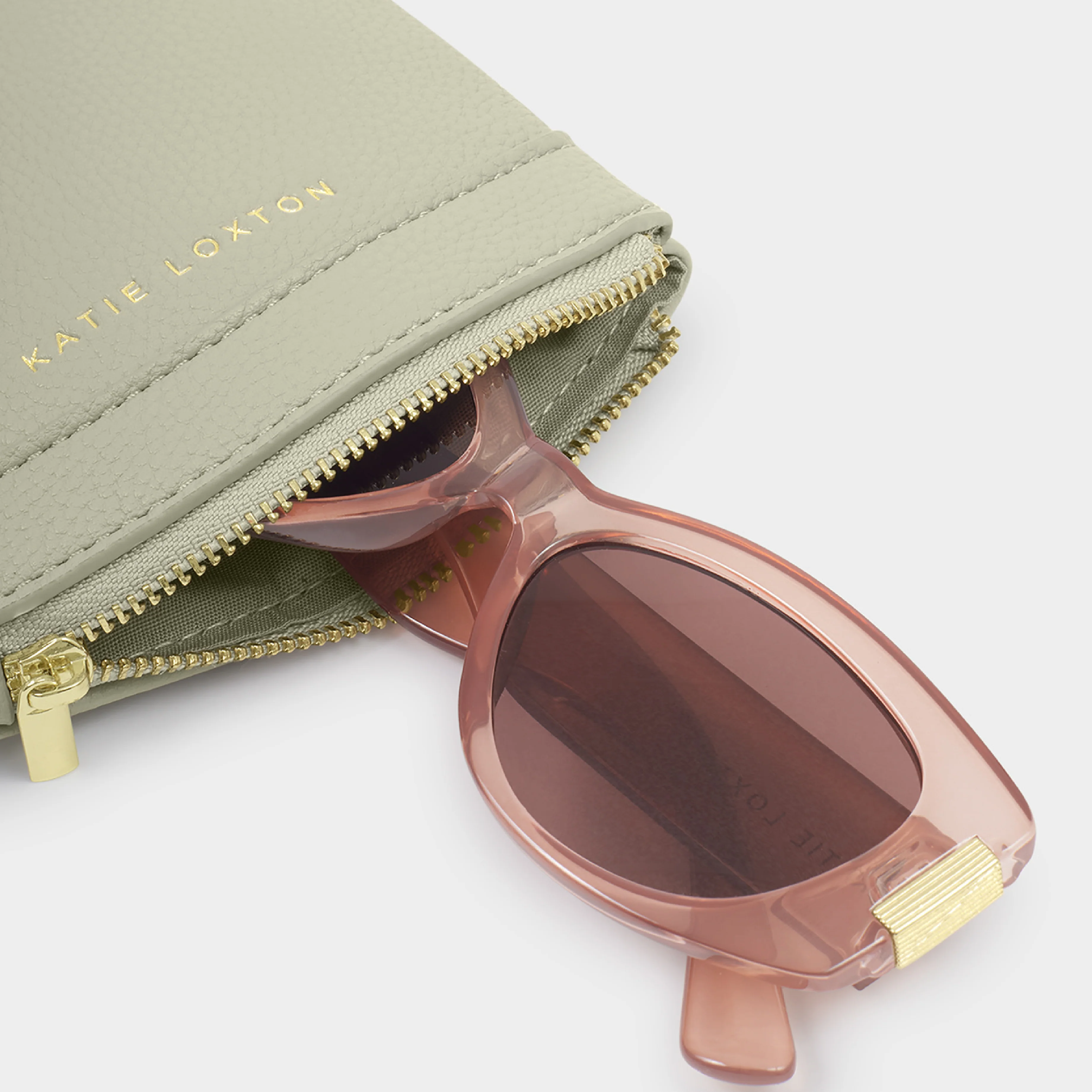 Clip-On Vegan Leather Sunglasses Case | Green Mist - Image 3