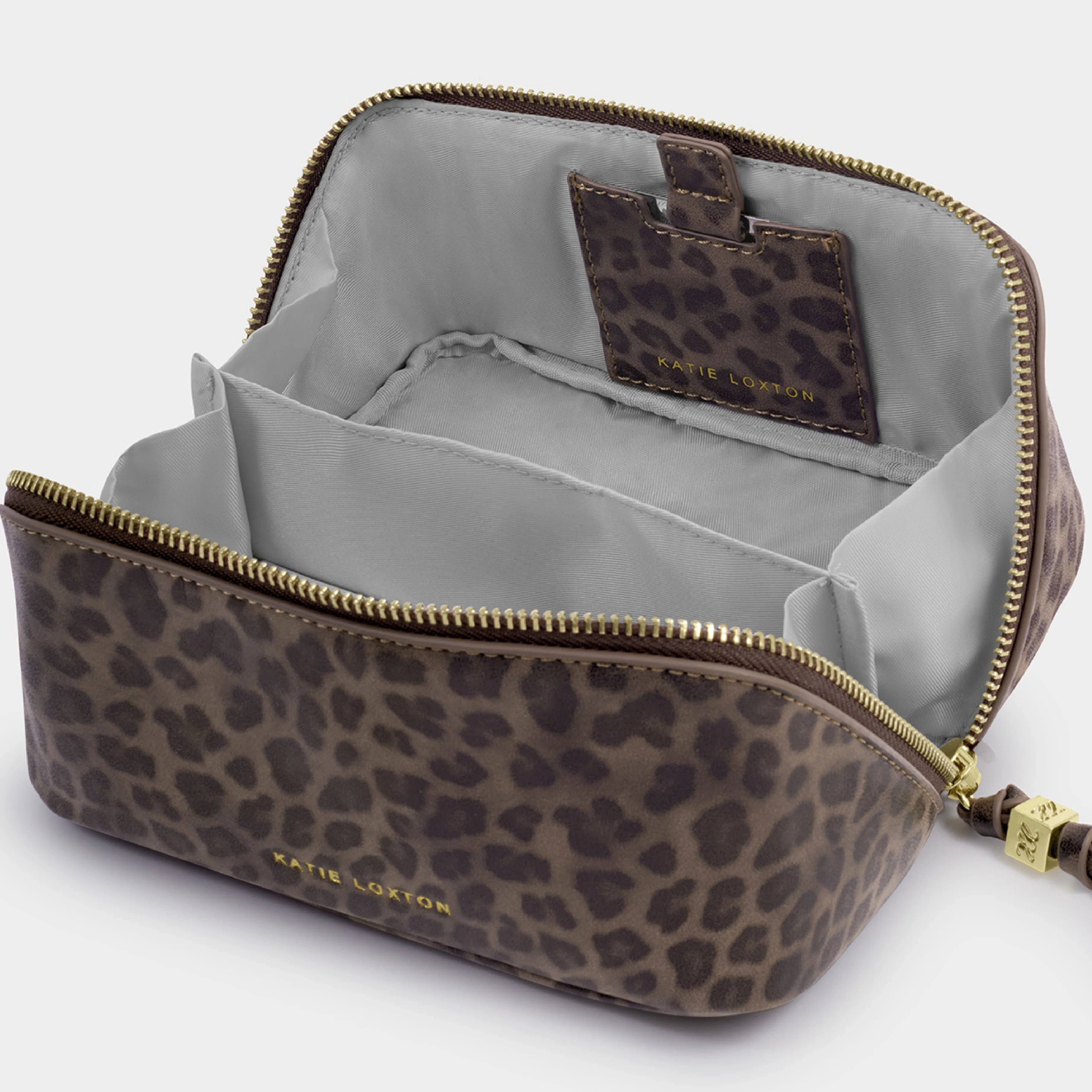 Fold-Out Make Up Bag with Mirror | Leopard Print - Image 3