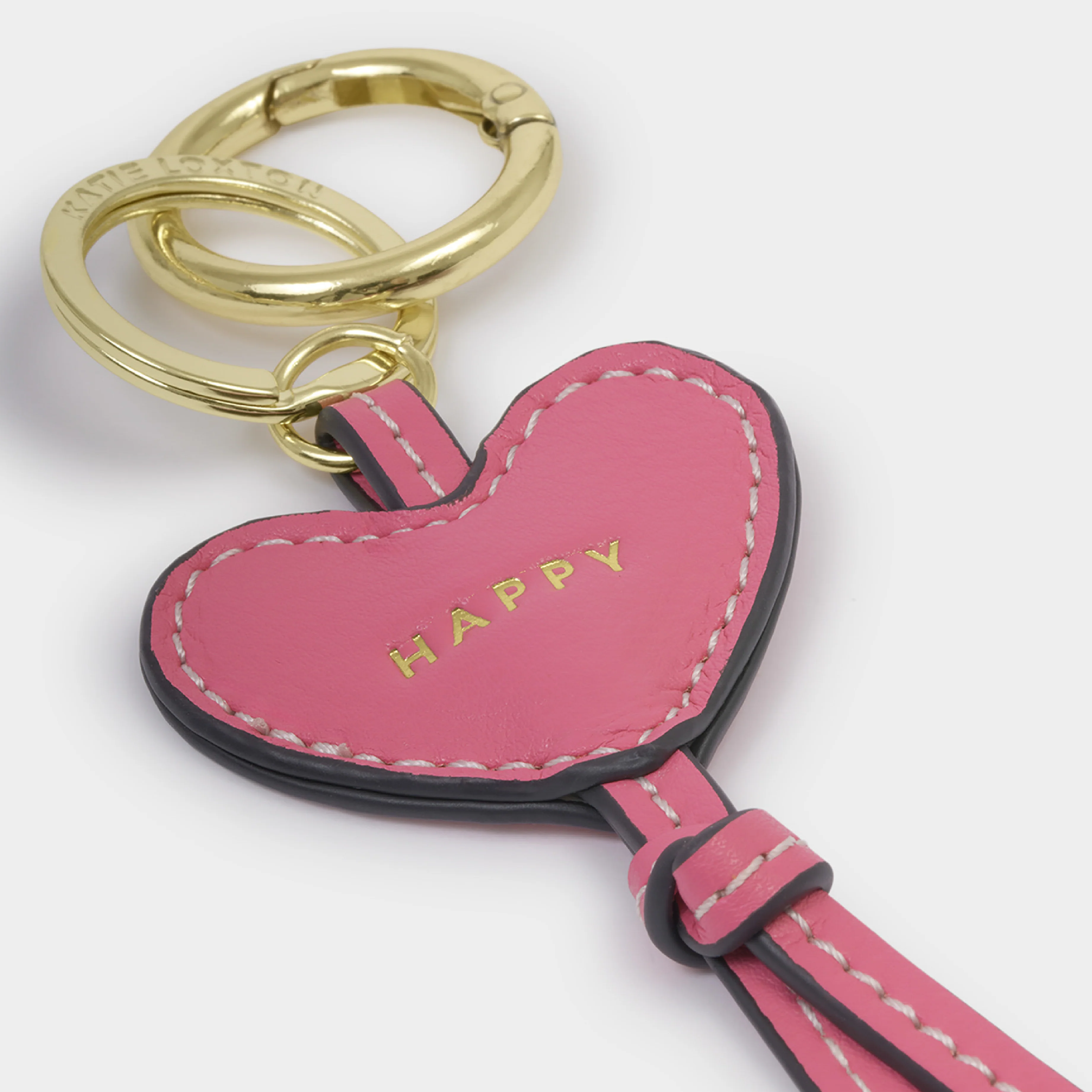 'Happy' Heart Bag Charm & Keyring | Sugar Pink - Image 2