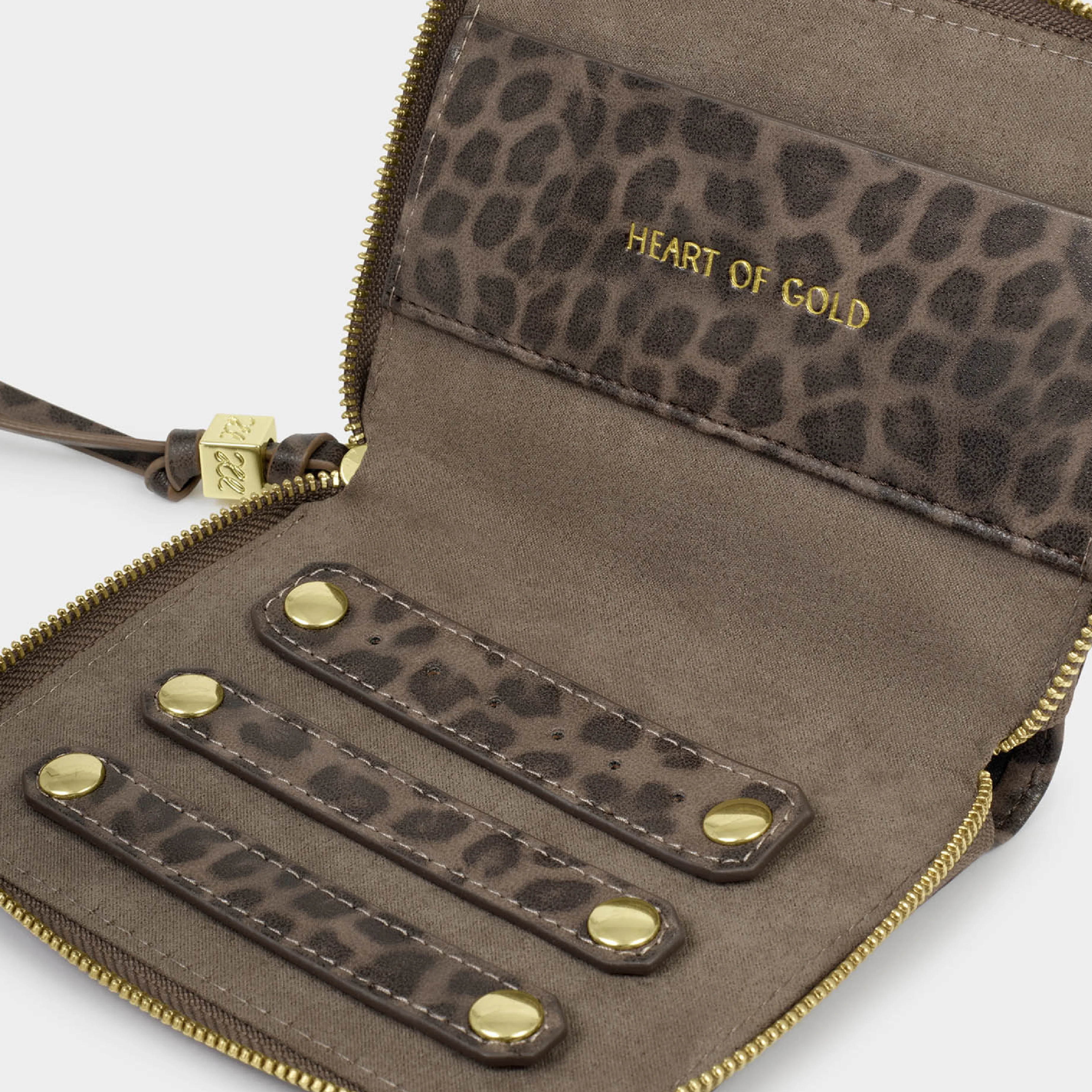 'Heart Of Gold' Jewellery Case | Leopard Print | Slim - Image 3