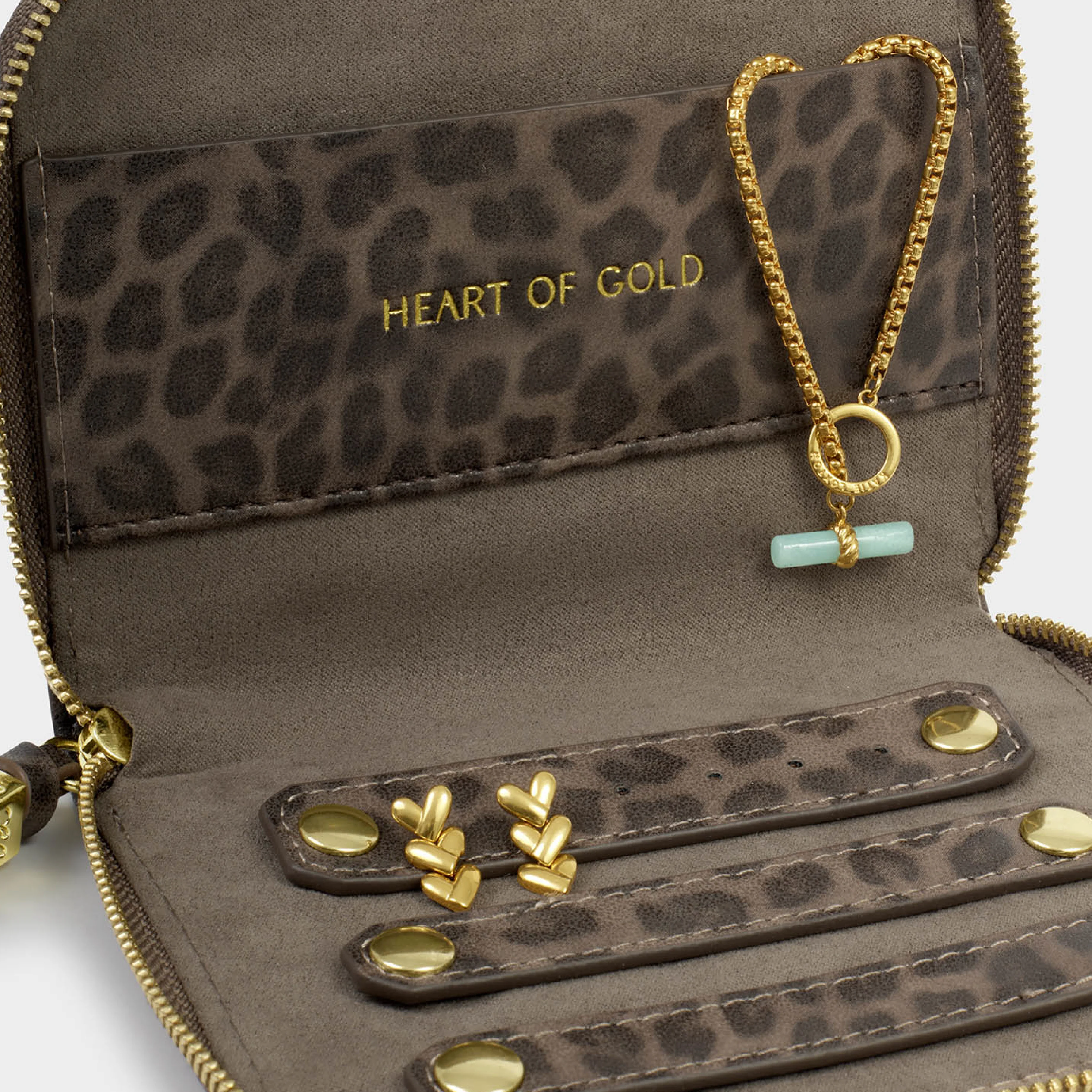 'Heart Of Gold' Jewellery Case | Leopard Print | Slim - Image 5
