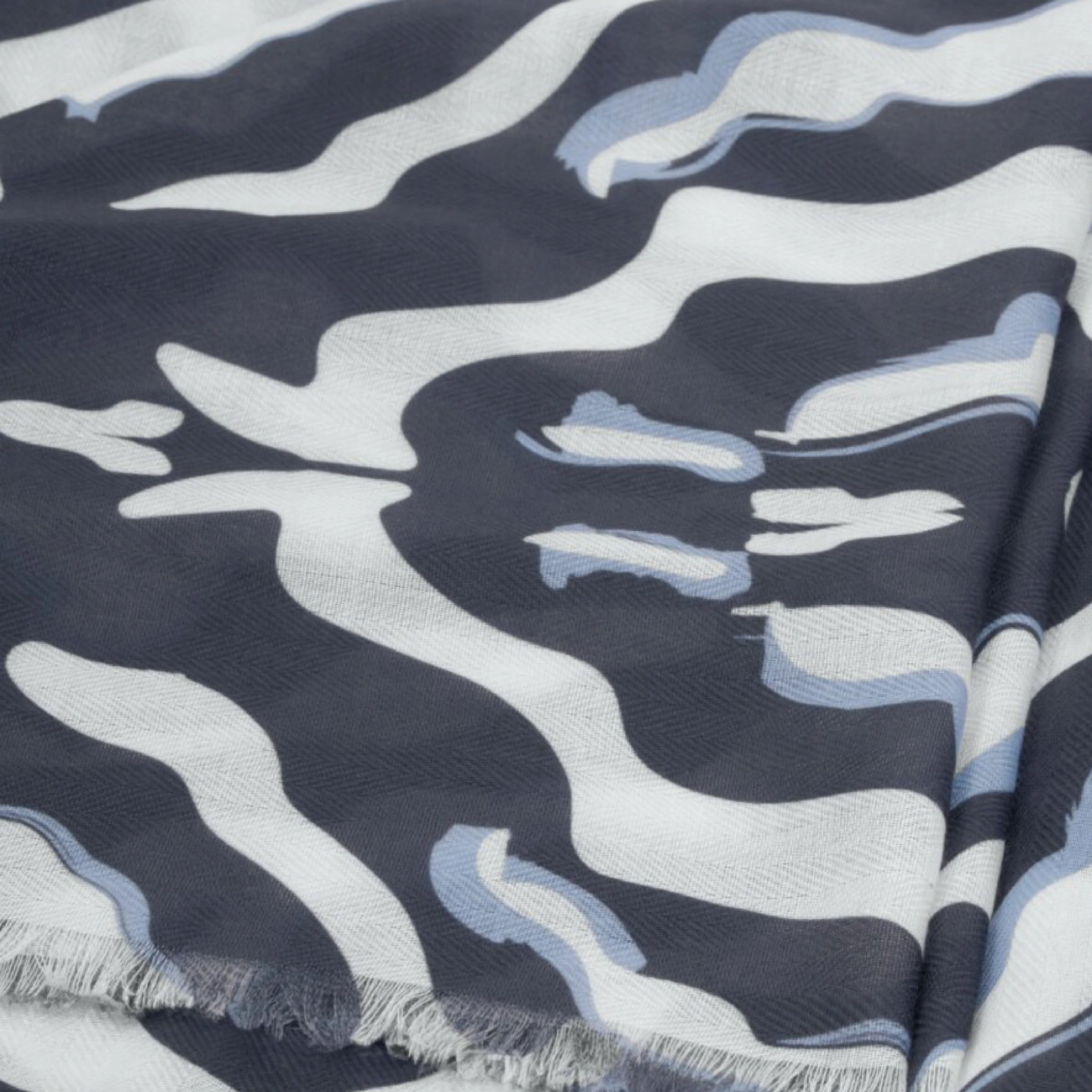 Kaleidoscope Print Scarf | Navy/White - Image 2