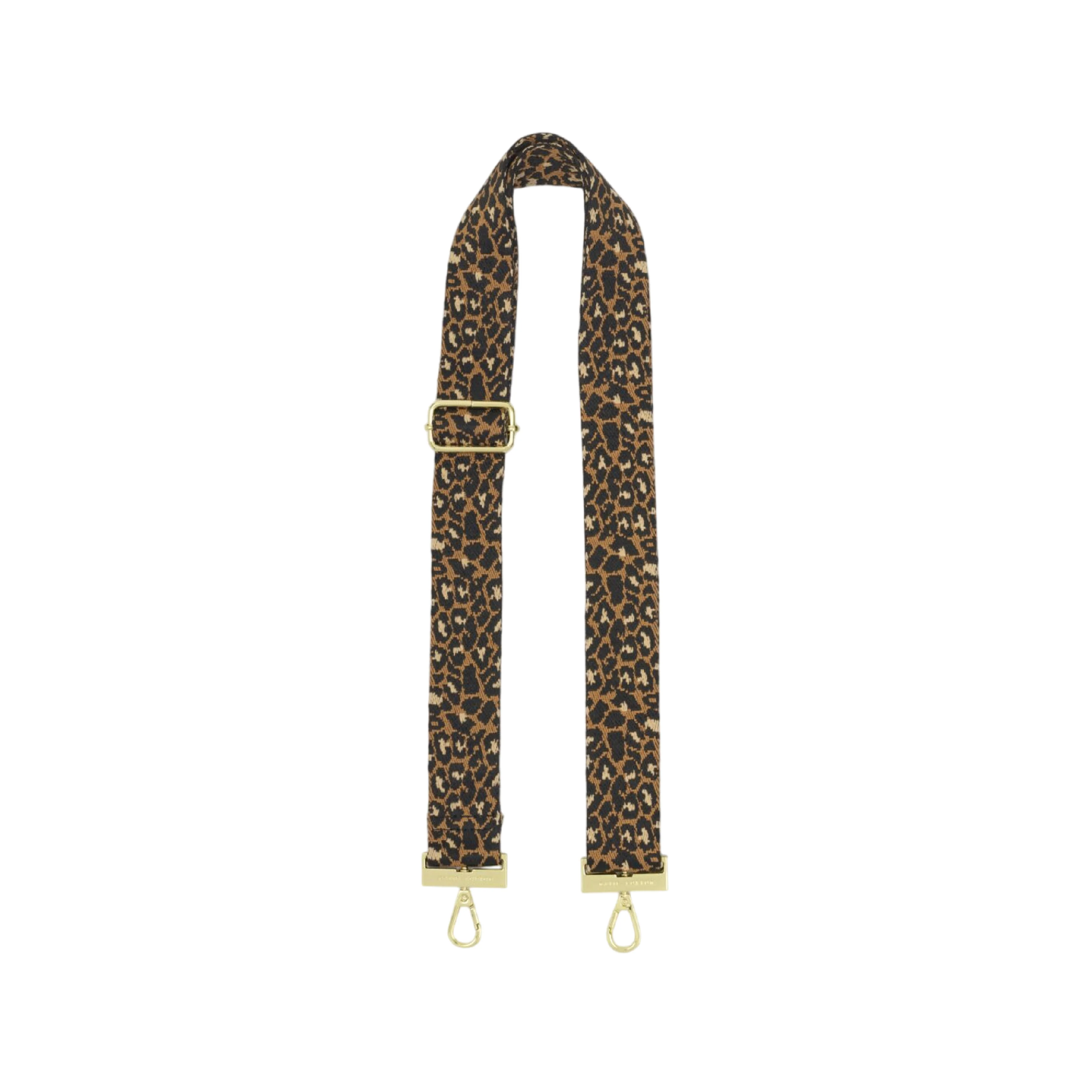 Leopard Print Canvas Bag Strap | Taupe/Camel