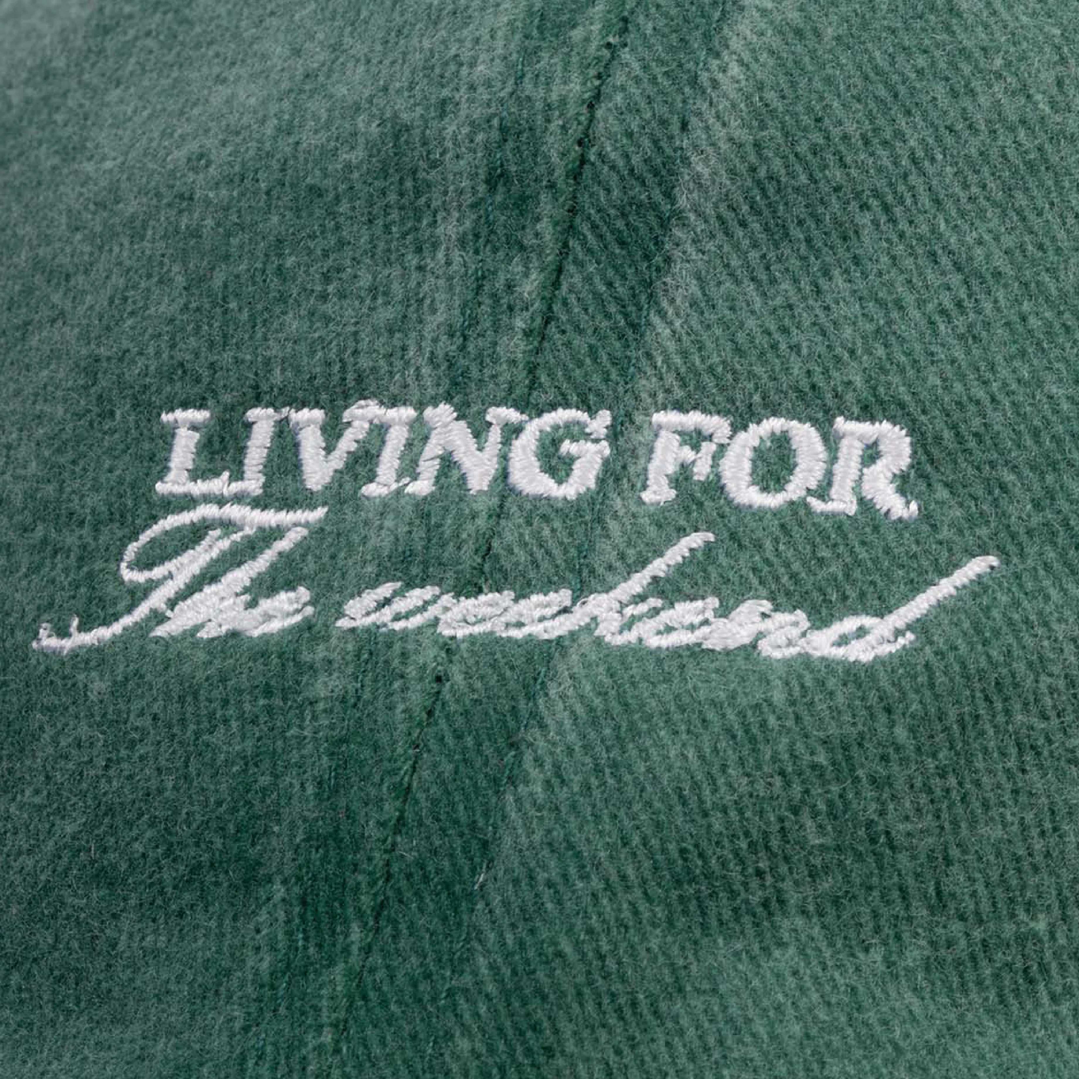 'Living For The Weekend' Embroidered Cap | Faded Green - Image 5