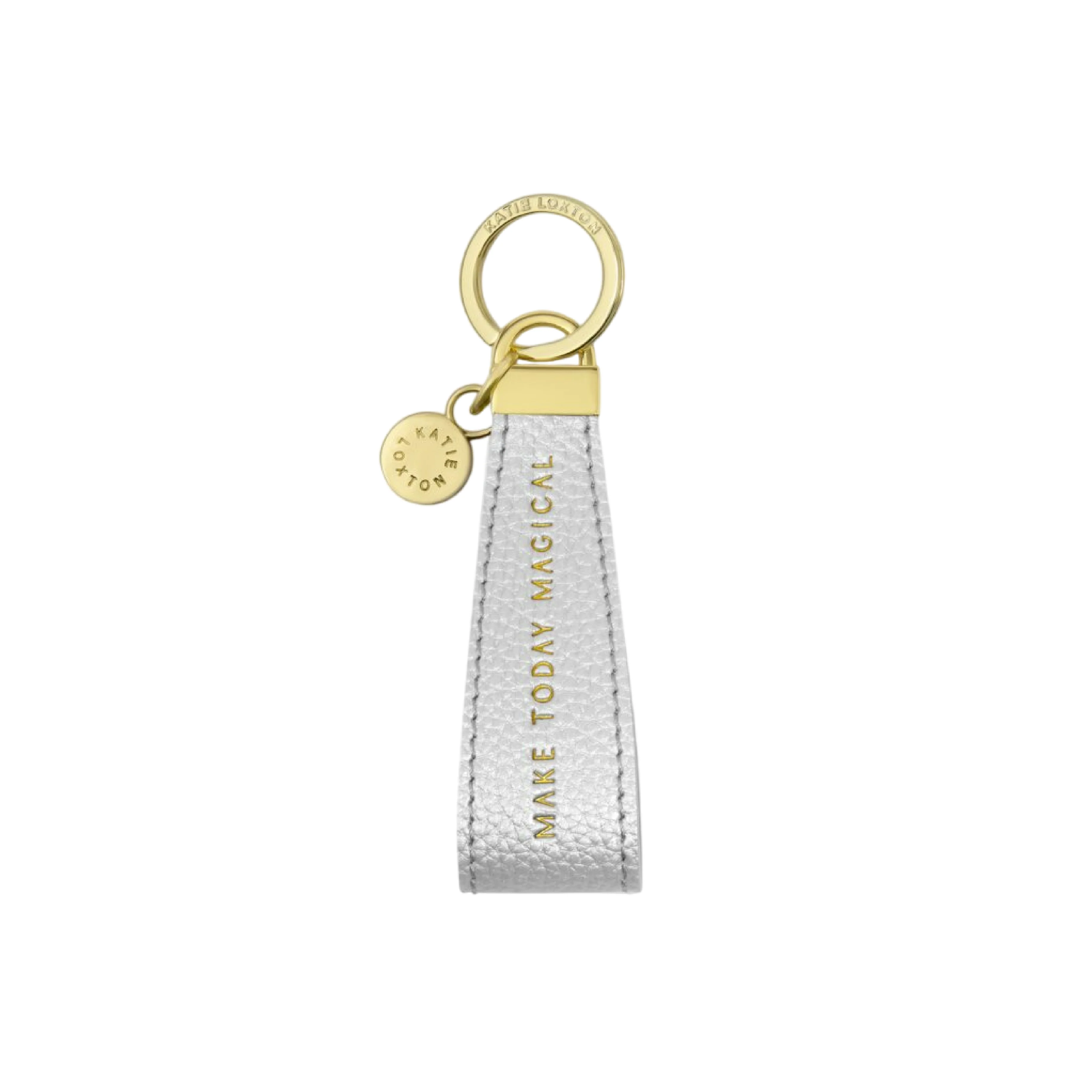 'Make Today Magical' Sentiment Loop Keyring | Metallic Silver