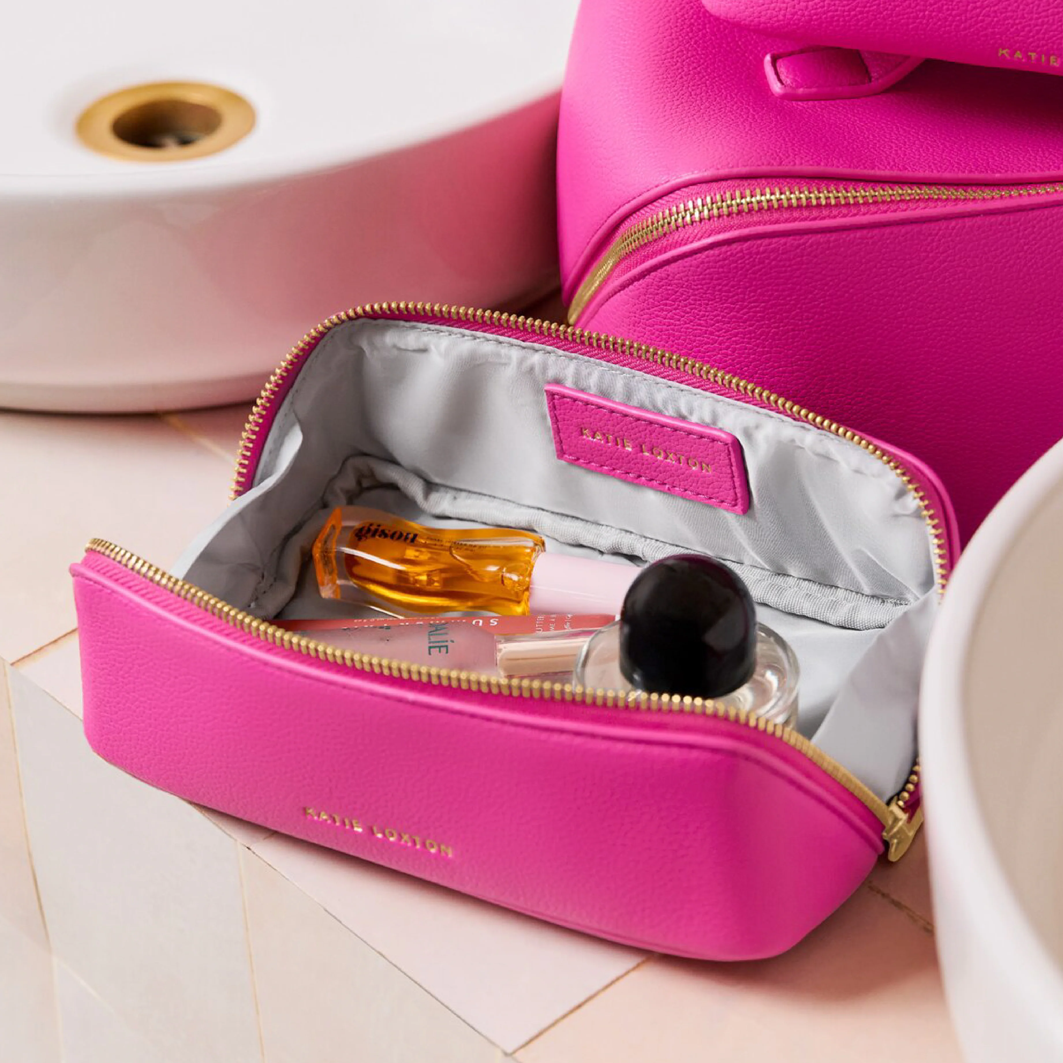 Makeup & Wash Bag | Magenta | Small - Image 2