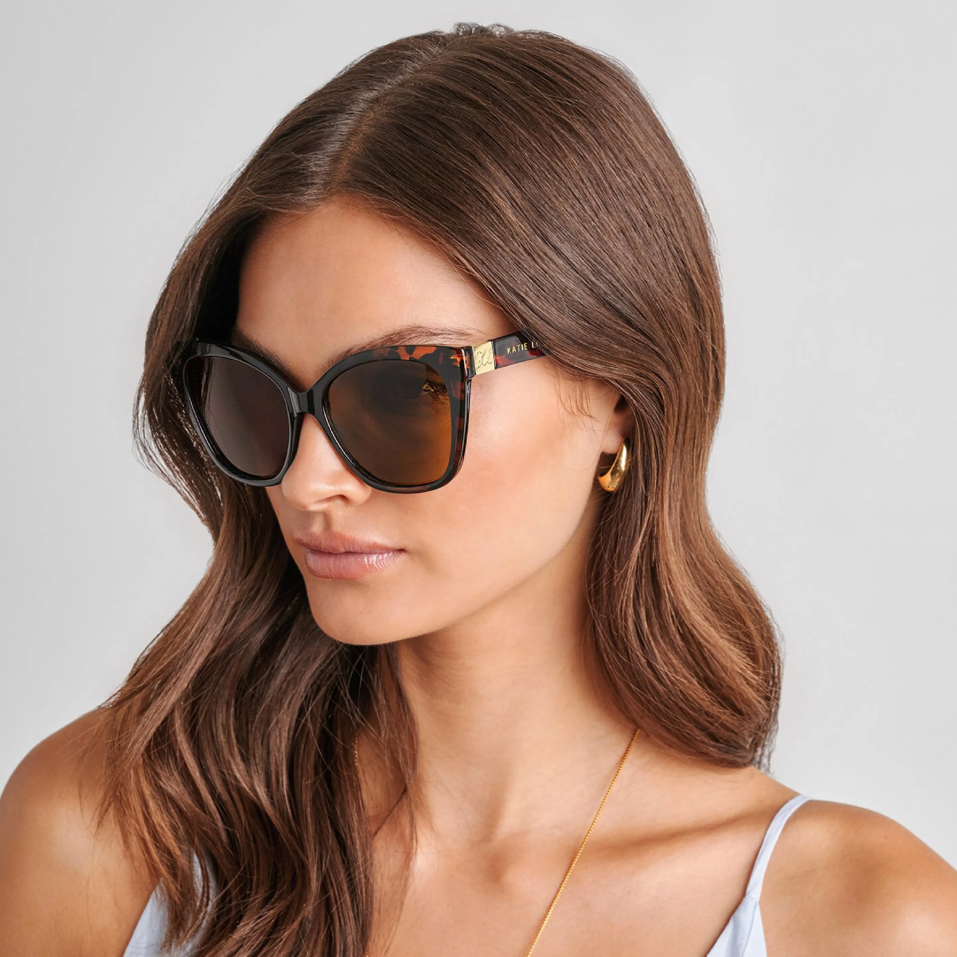 Mykonos Oversized Cat-Eye Sunglasses | Dark Tortoiseshell - Image 2