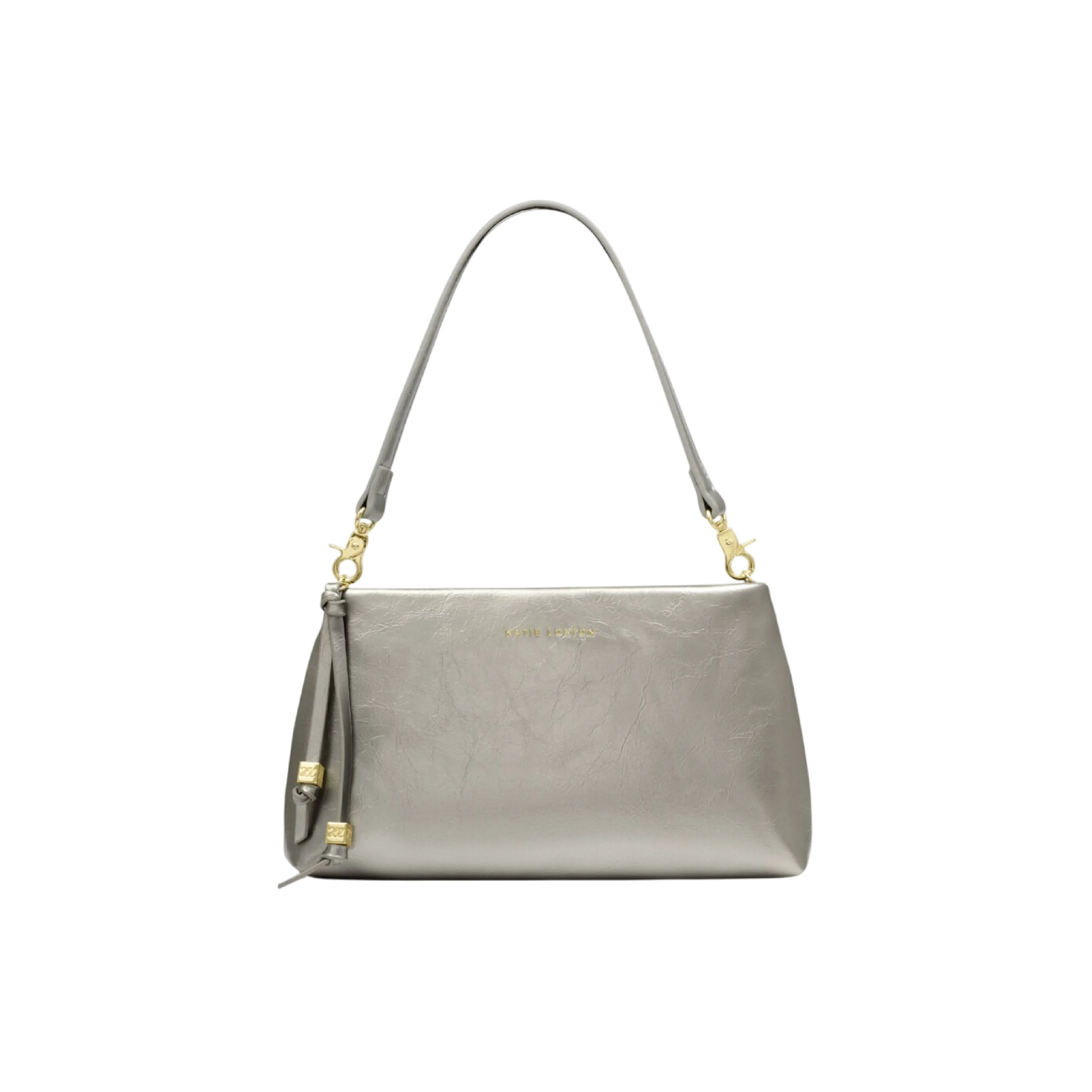 Nova Patent Crackle Clutch Bag | Pewter