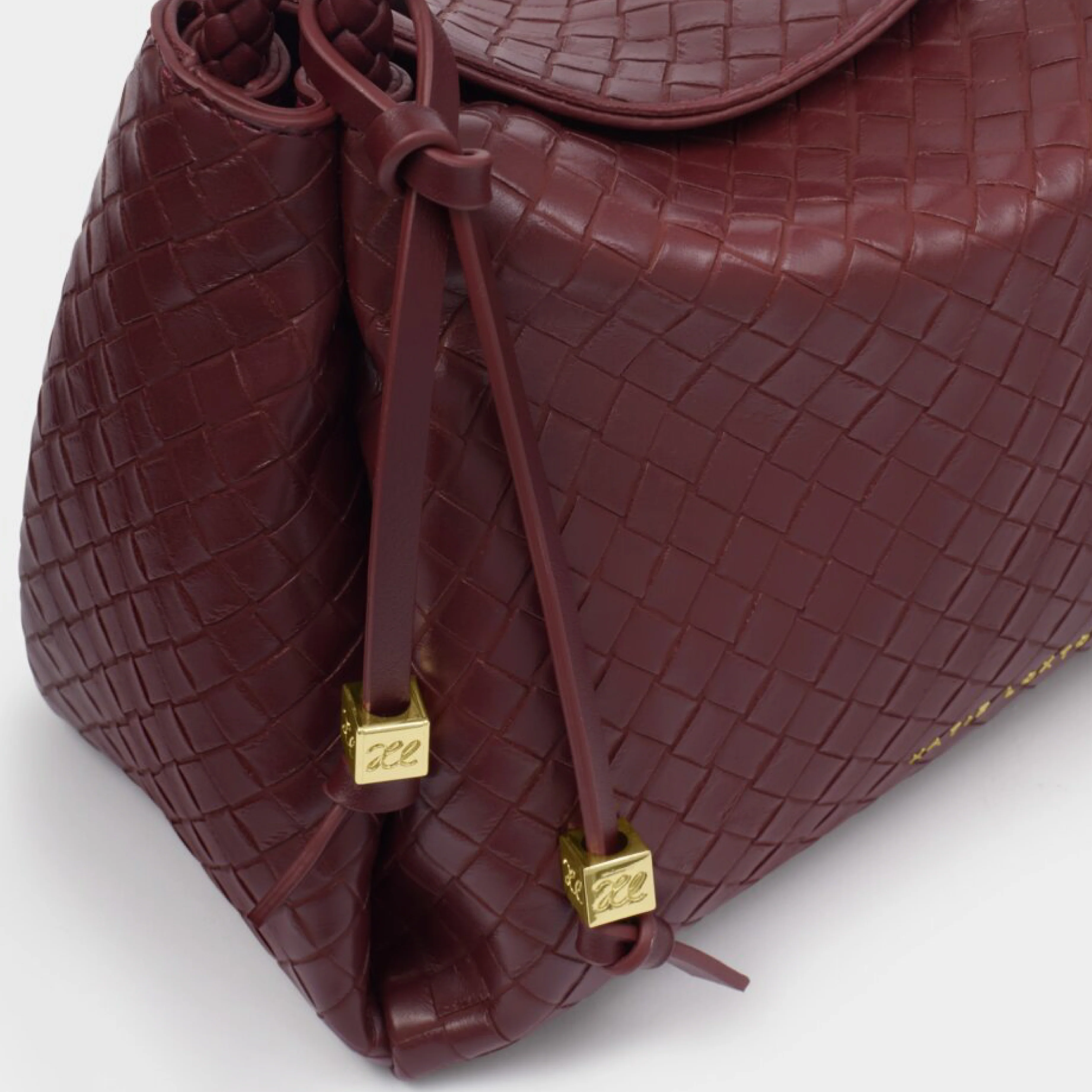 Nova Woven Texture Top Handle Bag | Cherry - Image 3