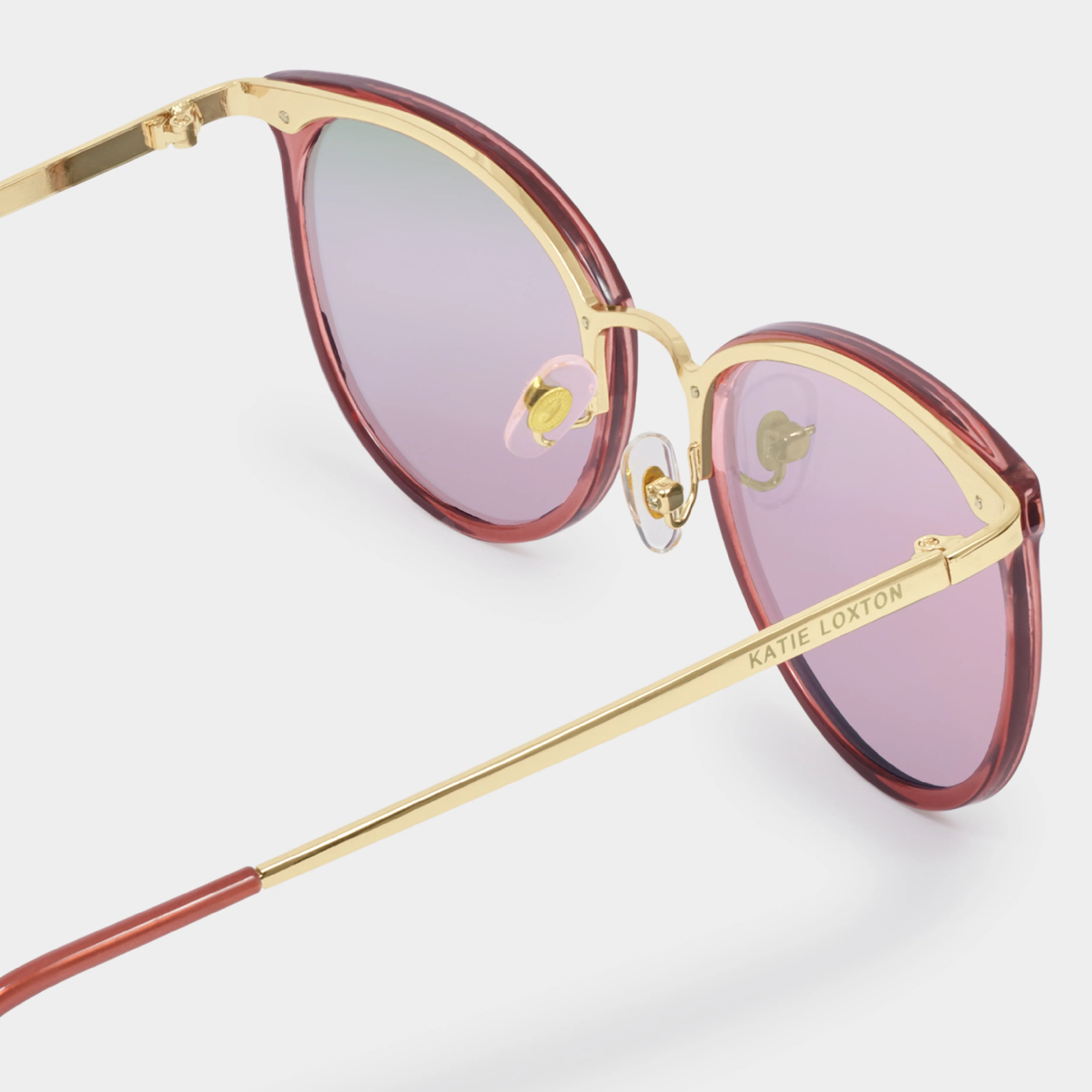 Santorini Round Sunglasses with Mirrored Lens | Pink - Image 3