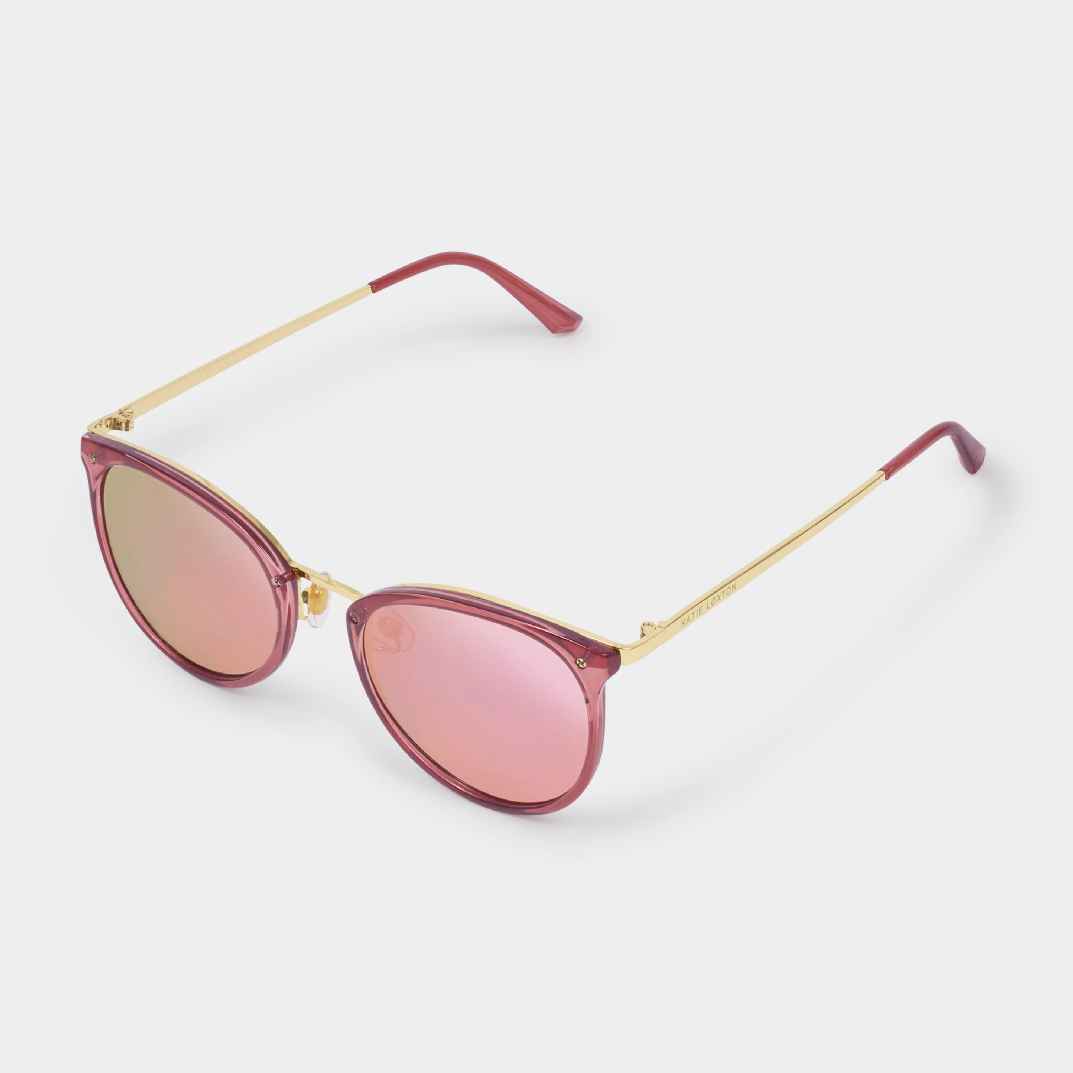 Santorini Round Sunglasses with Mirrored Lens | Pink - Image 4