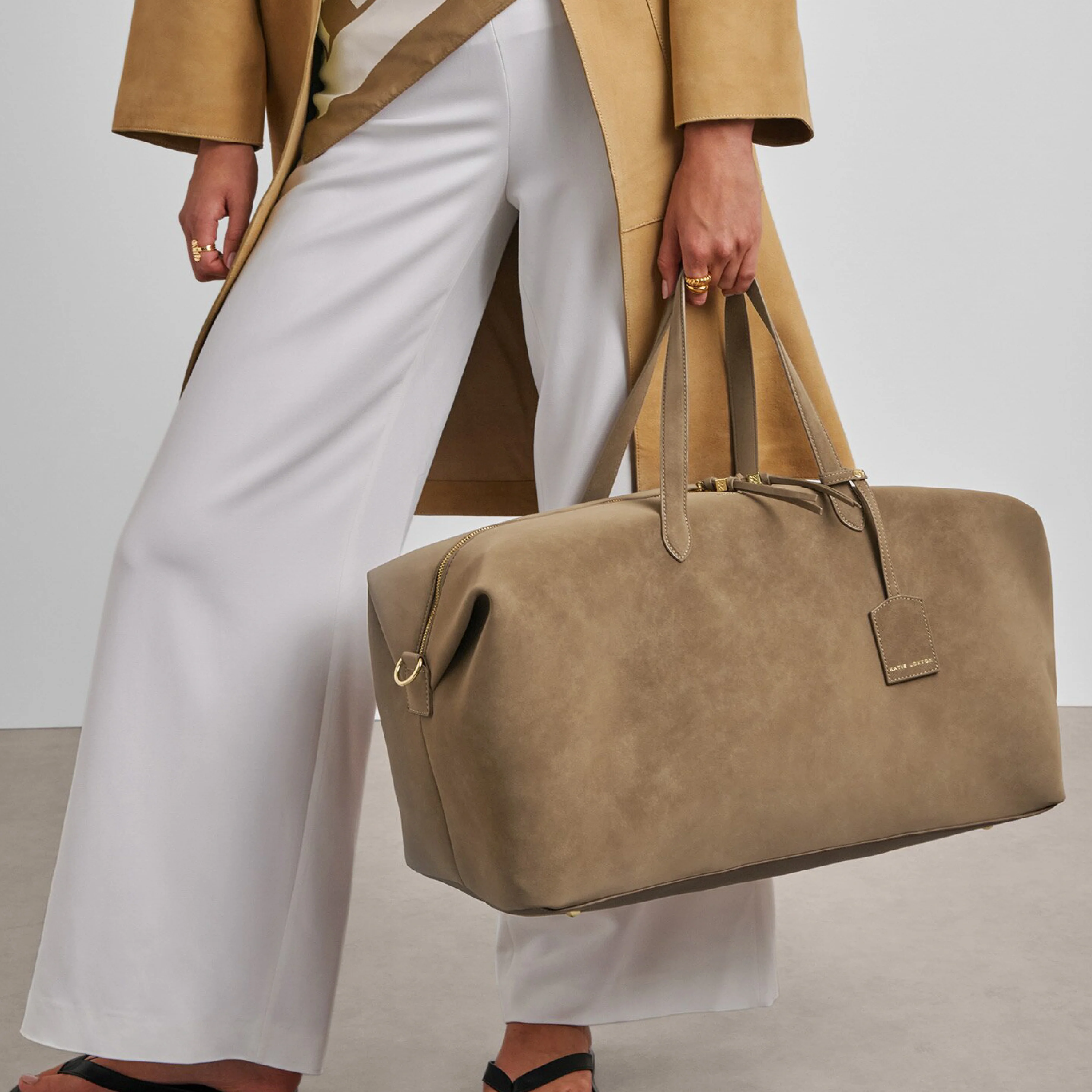 Soho Suedette Weekend Bag | Taupe - Image 2