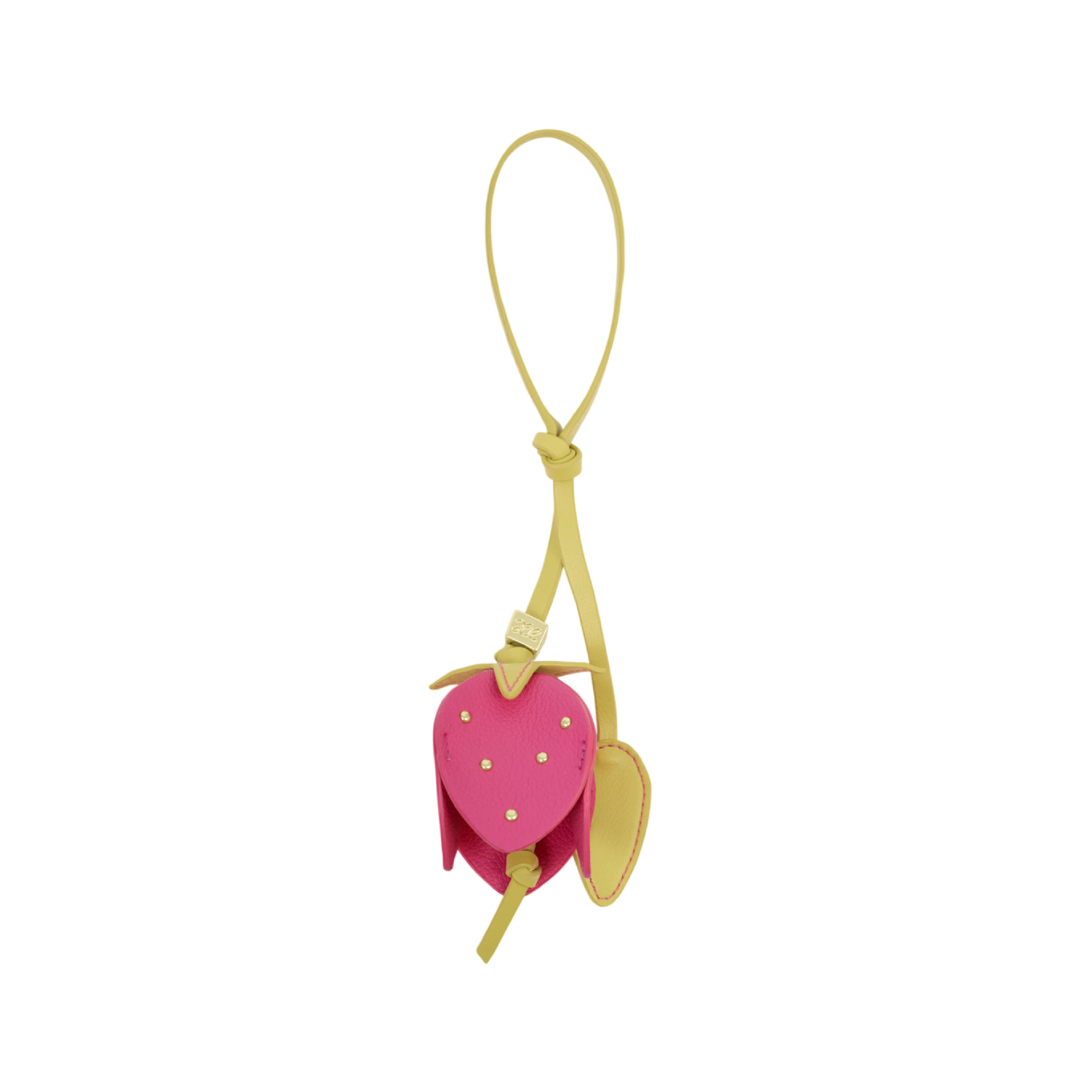 Strawberry Bag Charm & Keyring | Chartreuse & Magenta