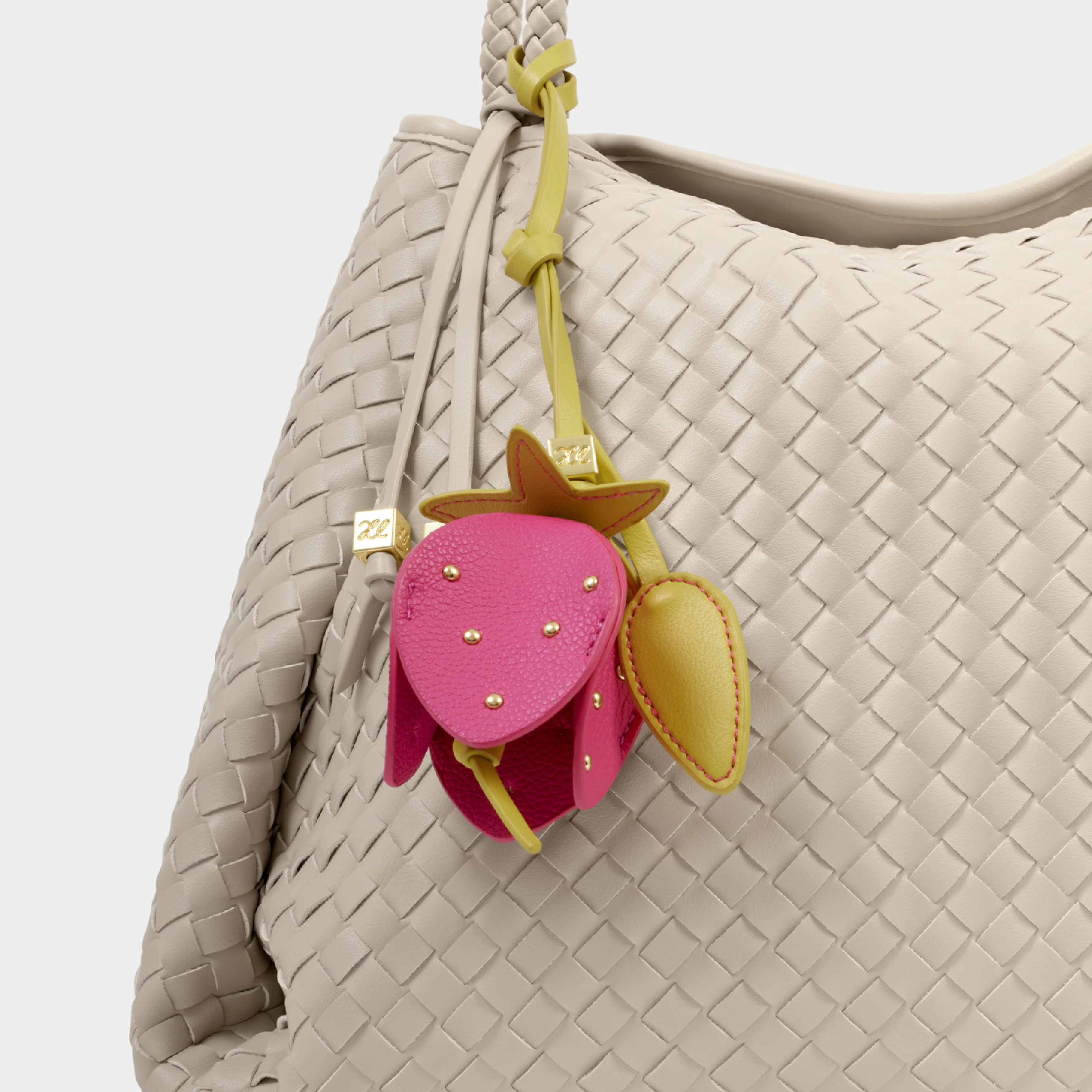 Strawberry Bag Charm & Keyring | Chartreuse & Magenta - Image 4