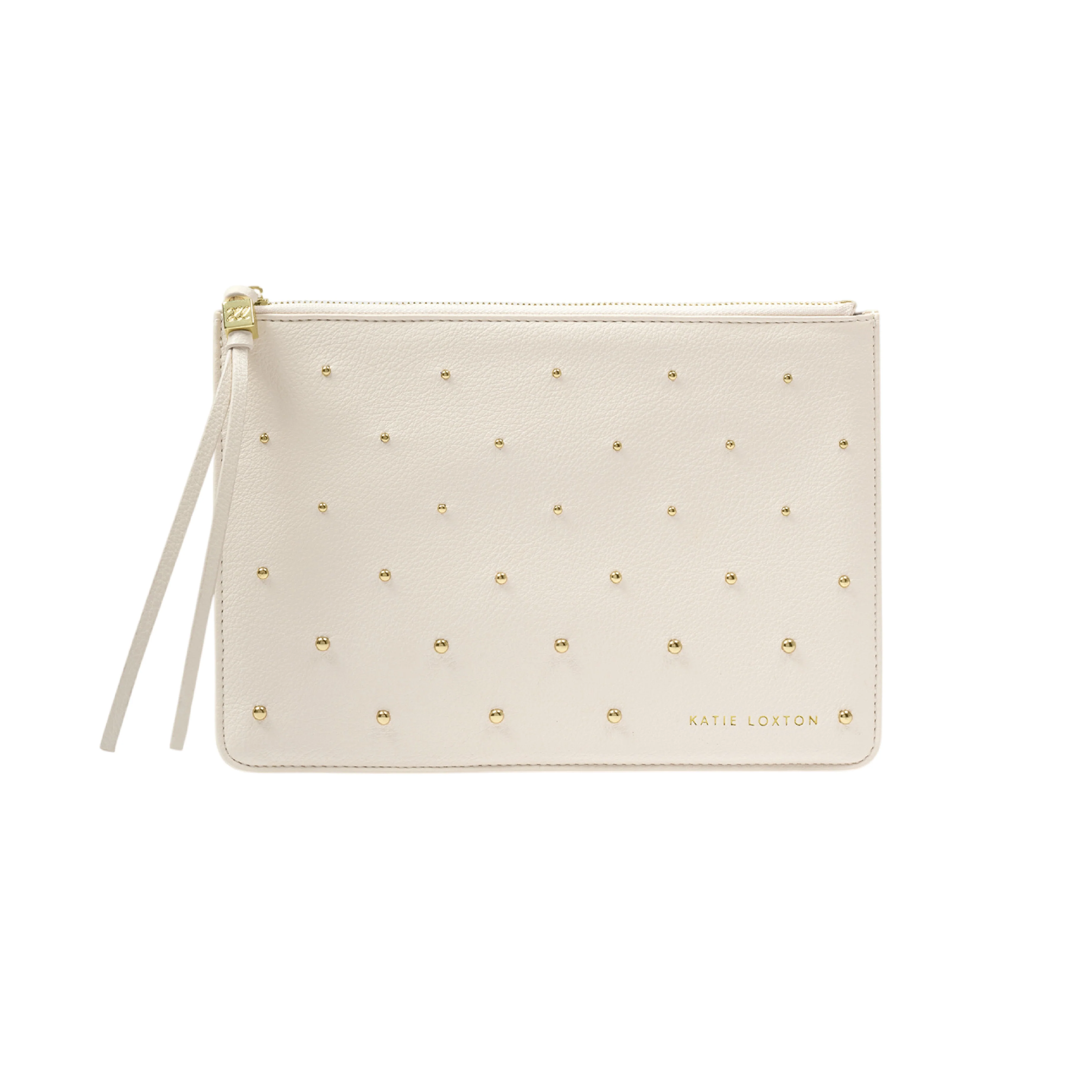 Studded Tassel Charm Pouch | Off White