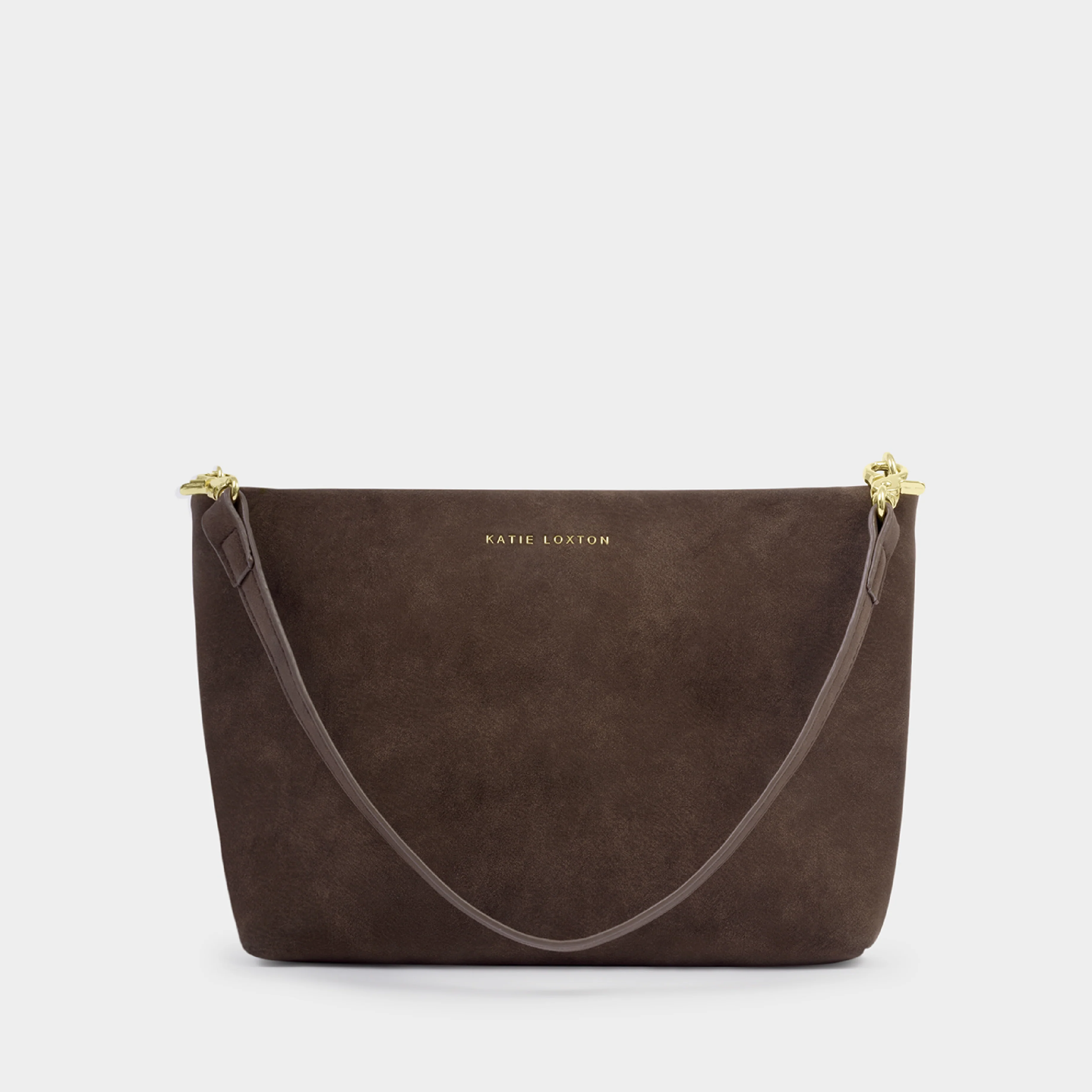 Suedette Cord Shoulder Bag | Bitter Chocolate | Small - Image 5