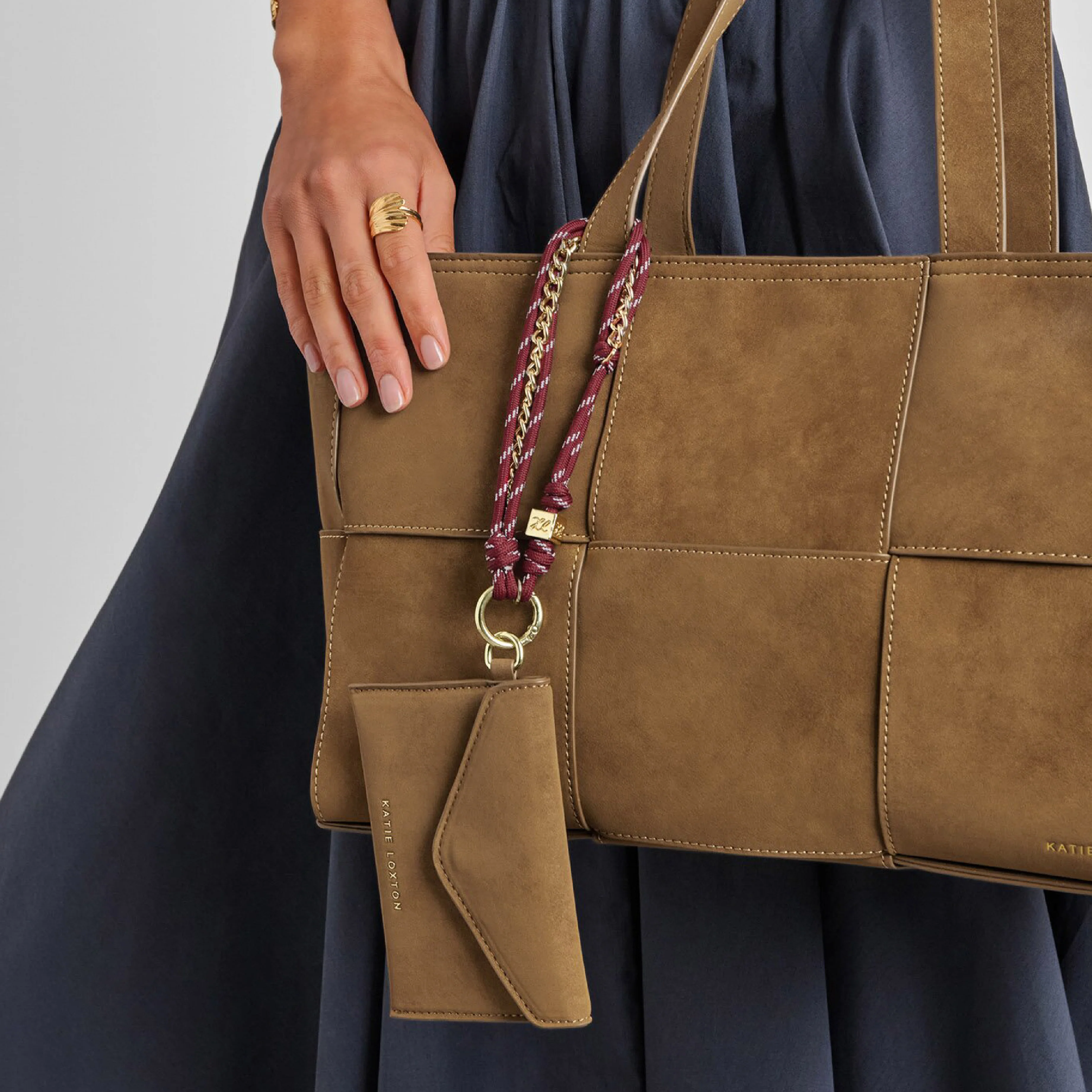 Suedette Purse with Cord | Caramel - Image 2