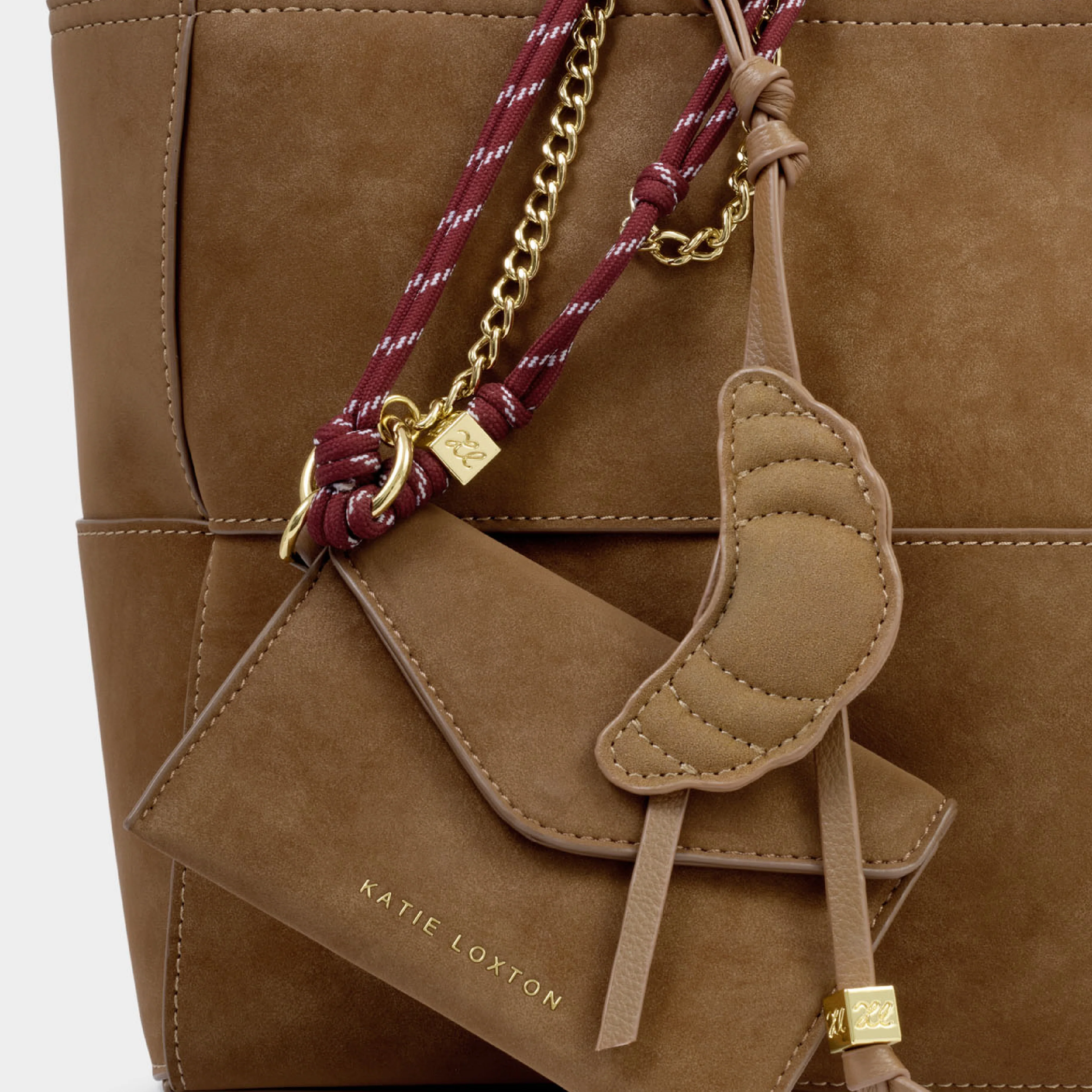 Suedette Purse with Cord | Caramel - Image 5