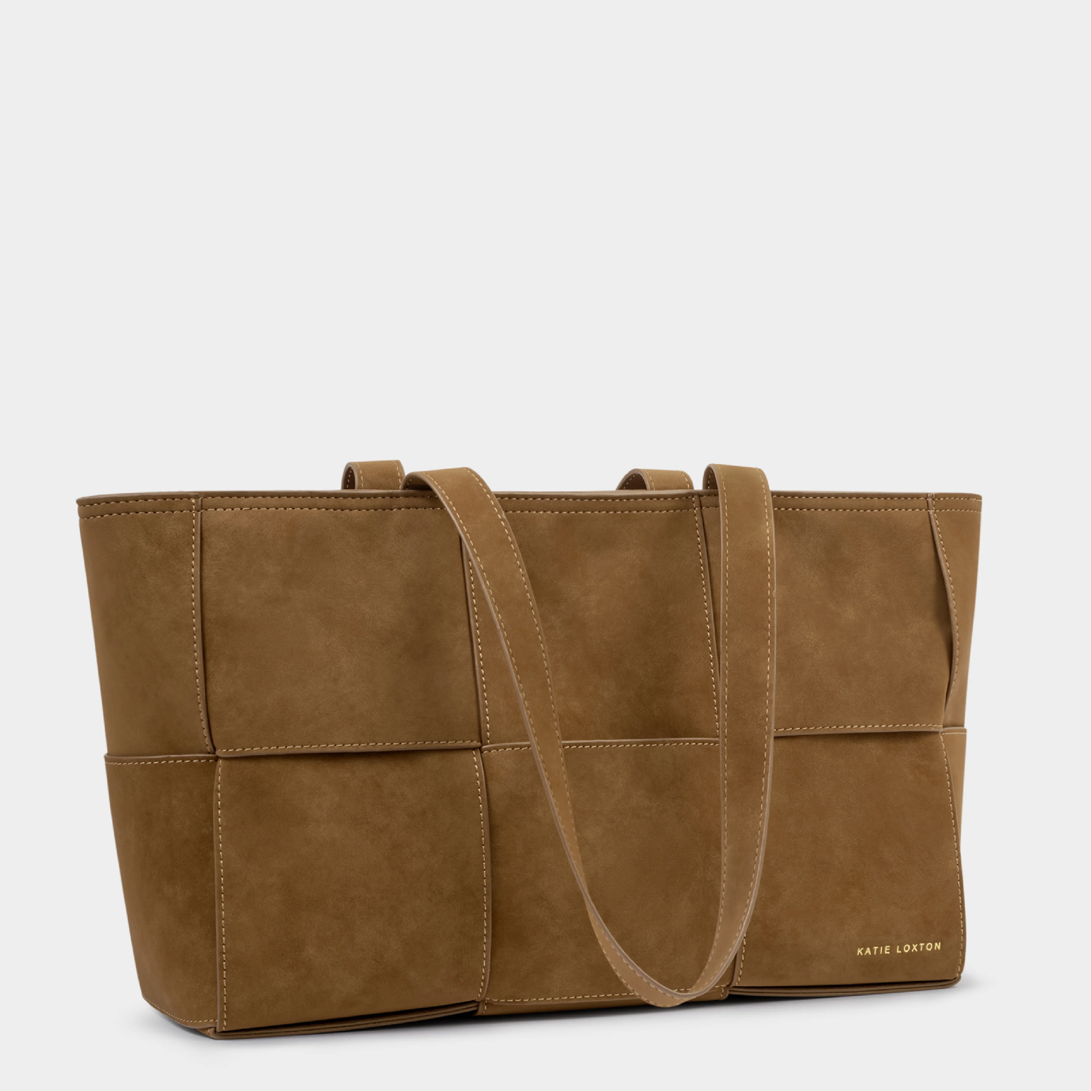 Taya Hand Woven Suedette Shoulder Bag | Caramel - Image 5