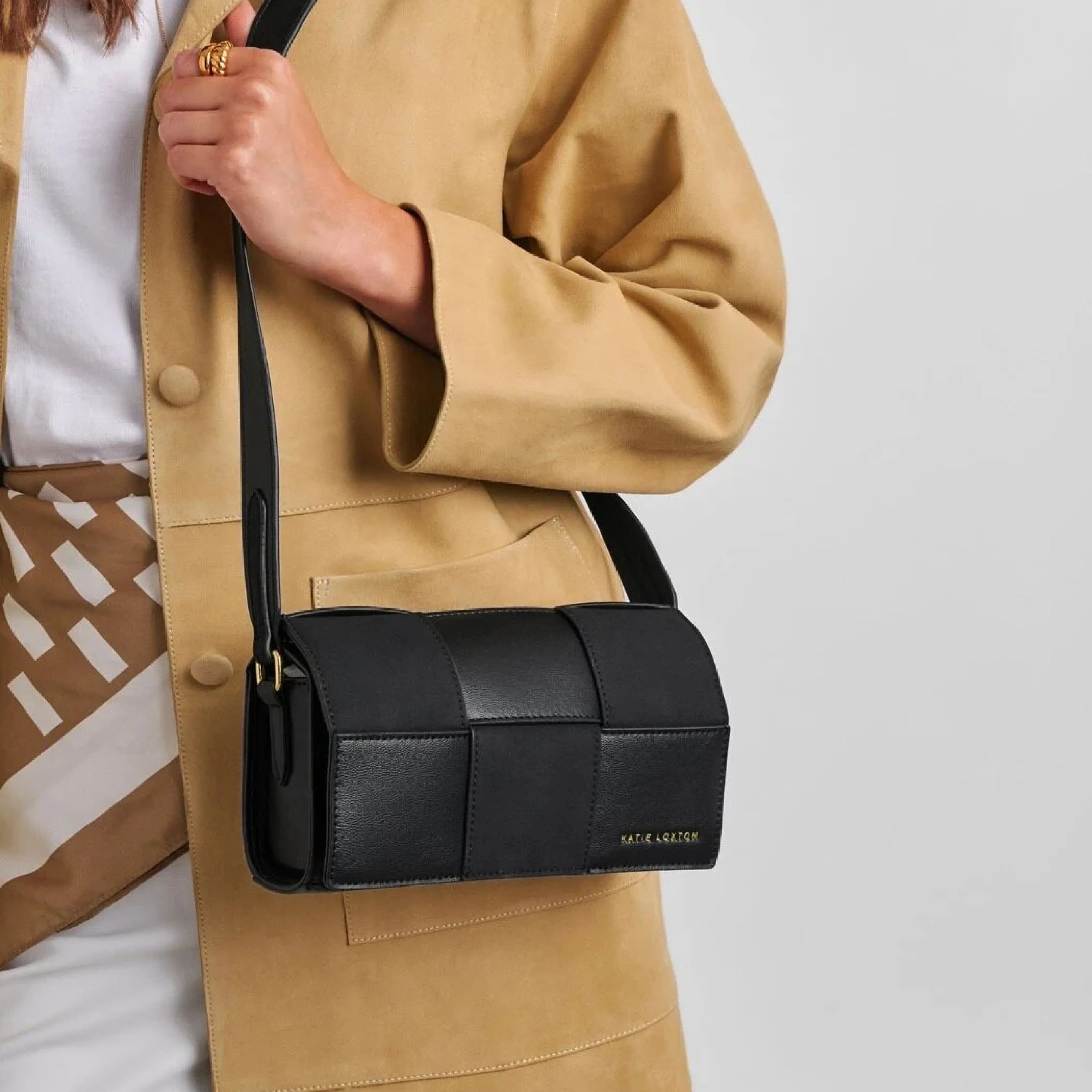 Taya Suedette Crossbody Bag | Black - Image 2