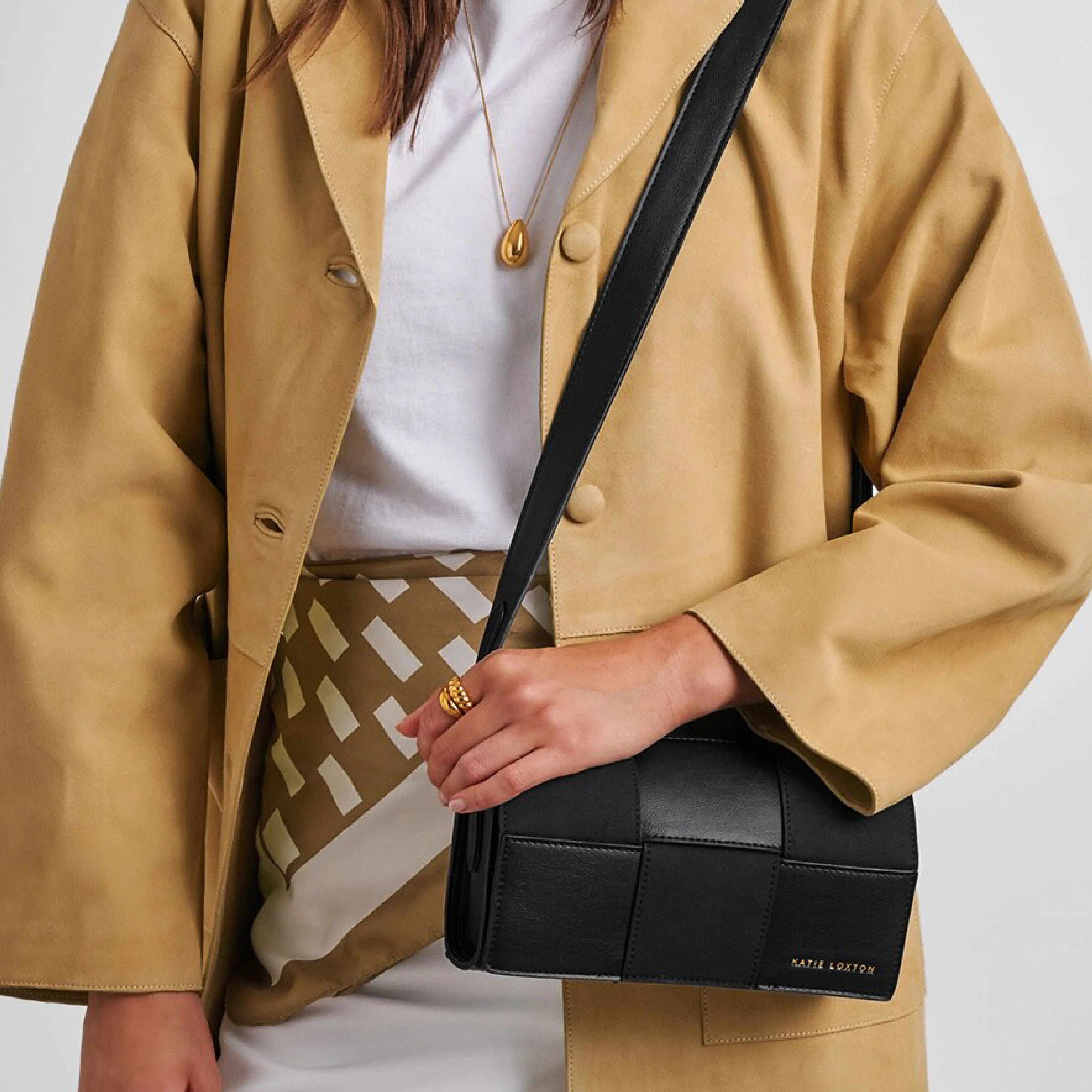 Taya Suedette Crossbody Bag | Black - Image 4
